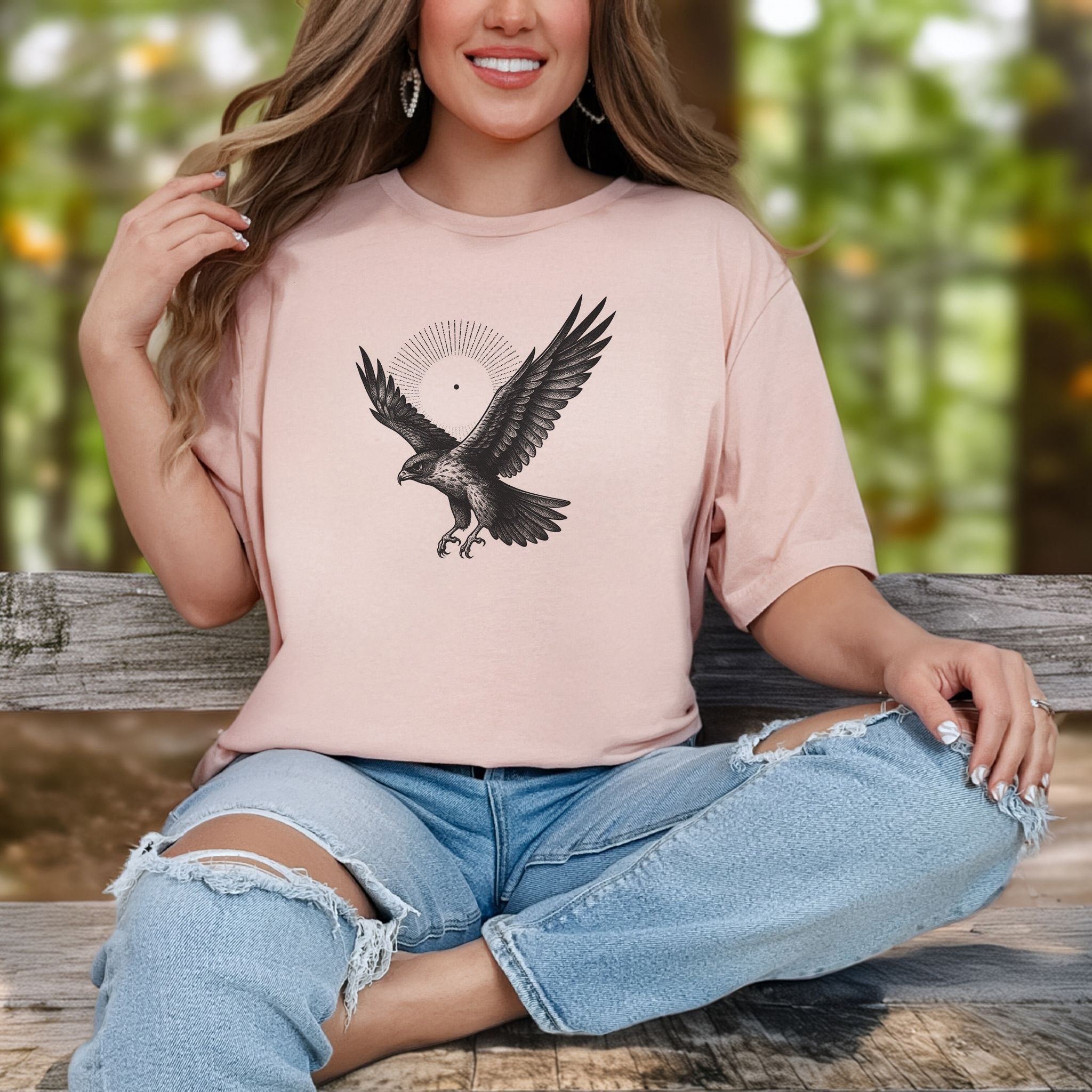 Holy Hawk T-Shirt – Vintage Bird of Prey Spirit Animal Tee