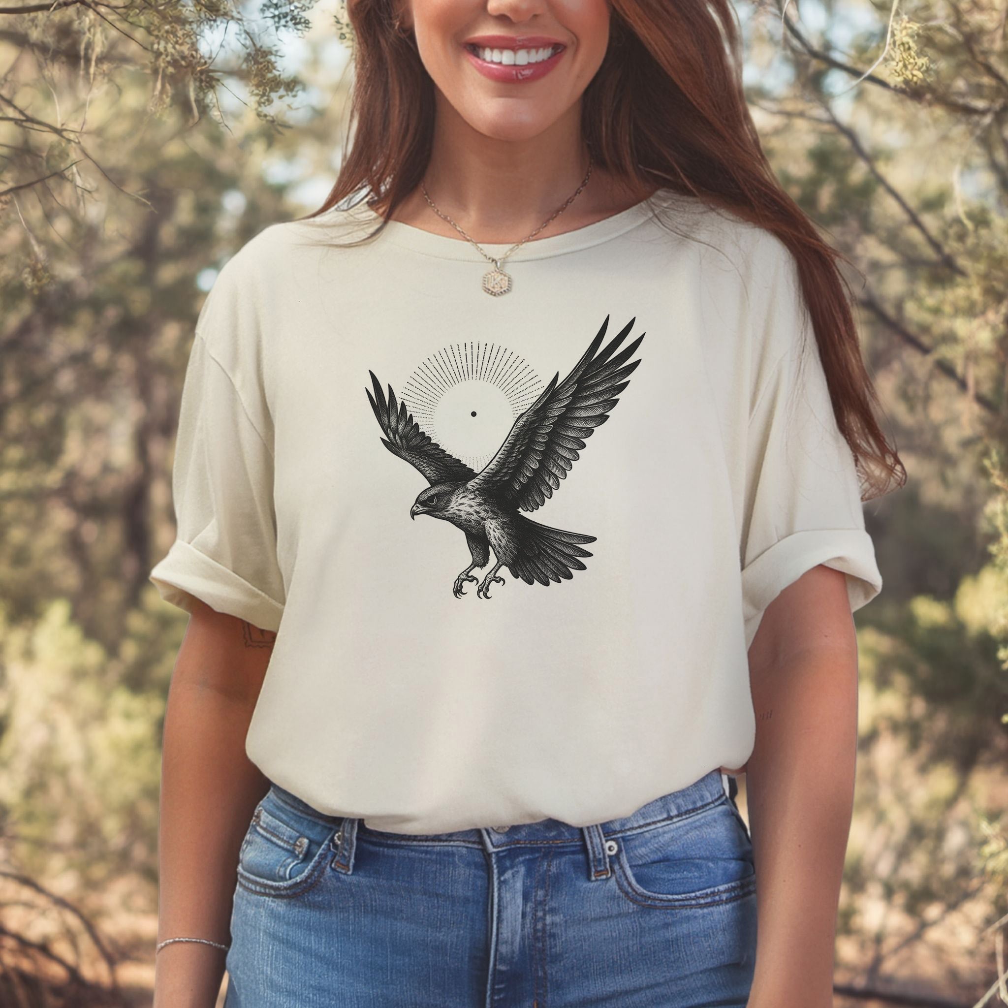 Holy Hawk T-Shirt – Vintage Bird of Prey Spirit Animal Tee