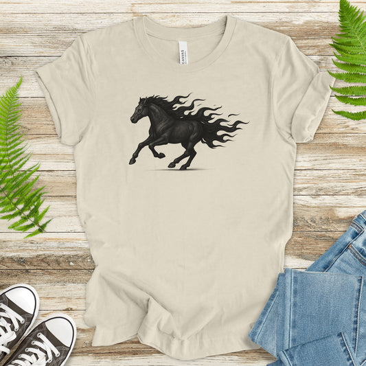 Flame Horse T-Shirt – Vintage Fire Spirit Animal Gothic Tee