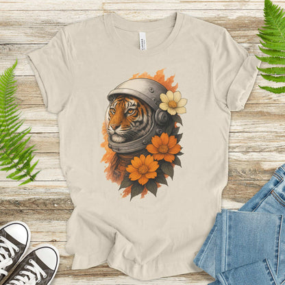 Astronaut Tiger Floral T-Shirt – Cosmic Jungle Vintage Space Tee