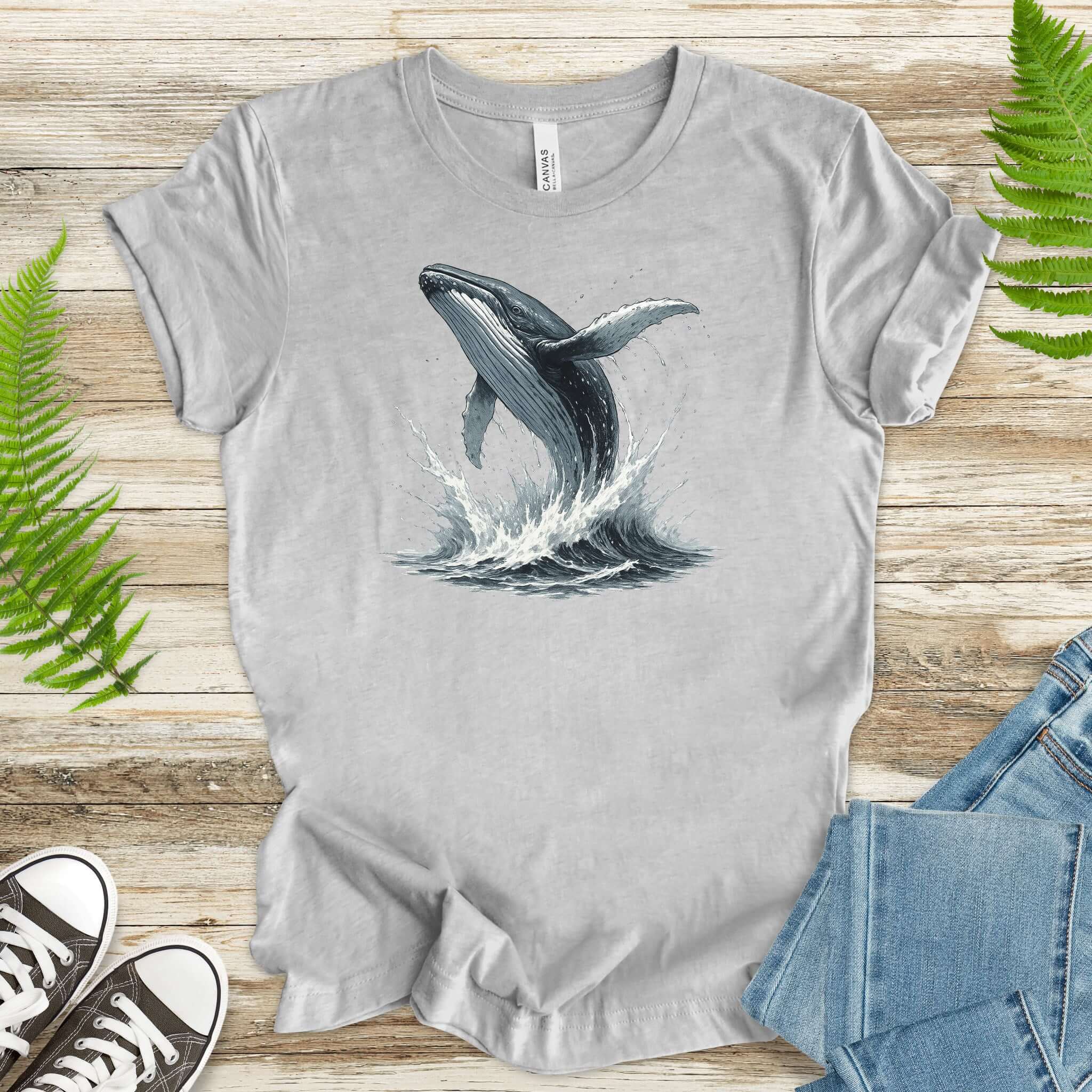 Breaching Humpback Whale T-Shirt – Ocean Wildlife Tee for Whale Watching Fans