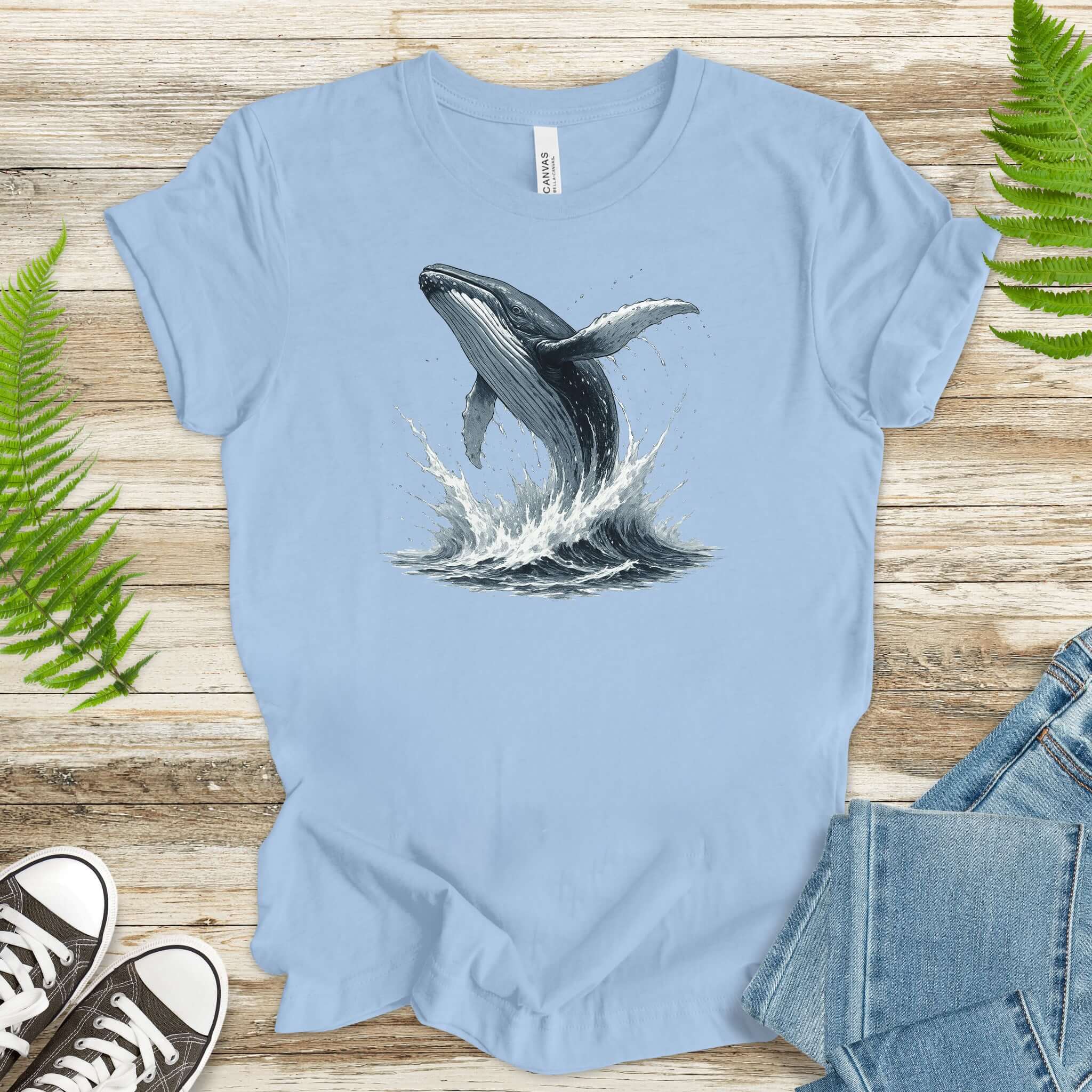 Breaching Humpback Whale T-Shirt – Ocean Wildlife Tee for Whale Watching Fans