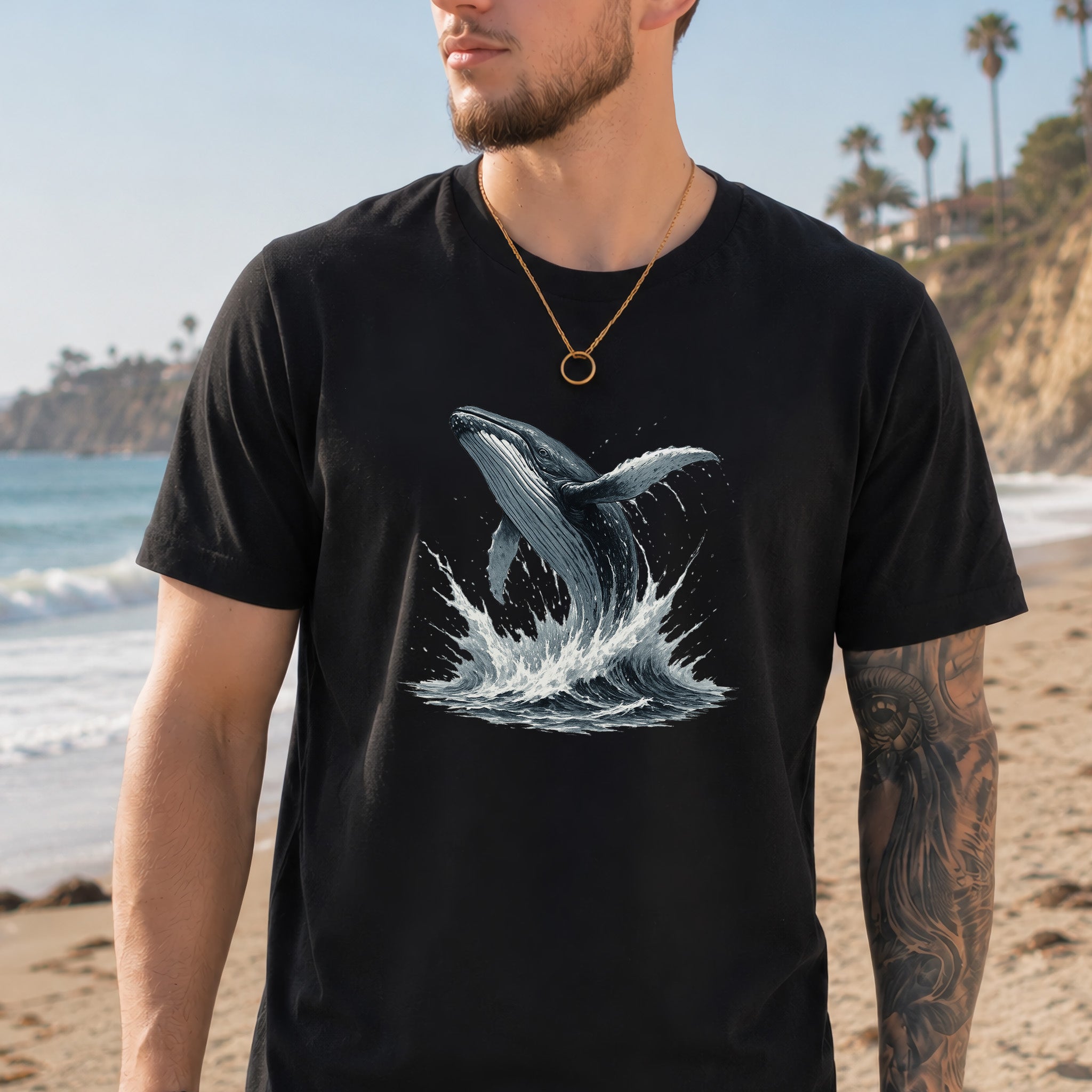 Breaching Humpback Whale T-Shirt – Ocean Wildlife Tee for Whale Watching Fans