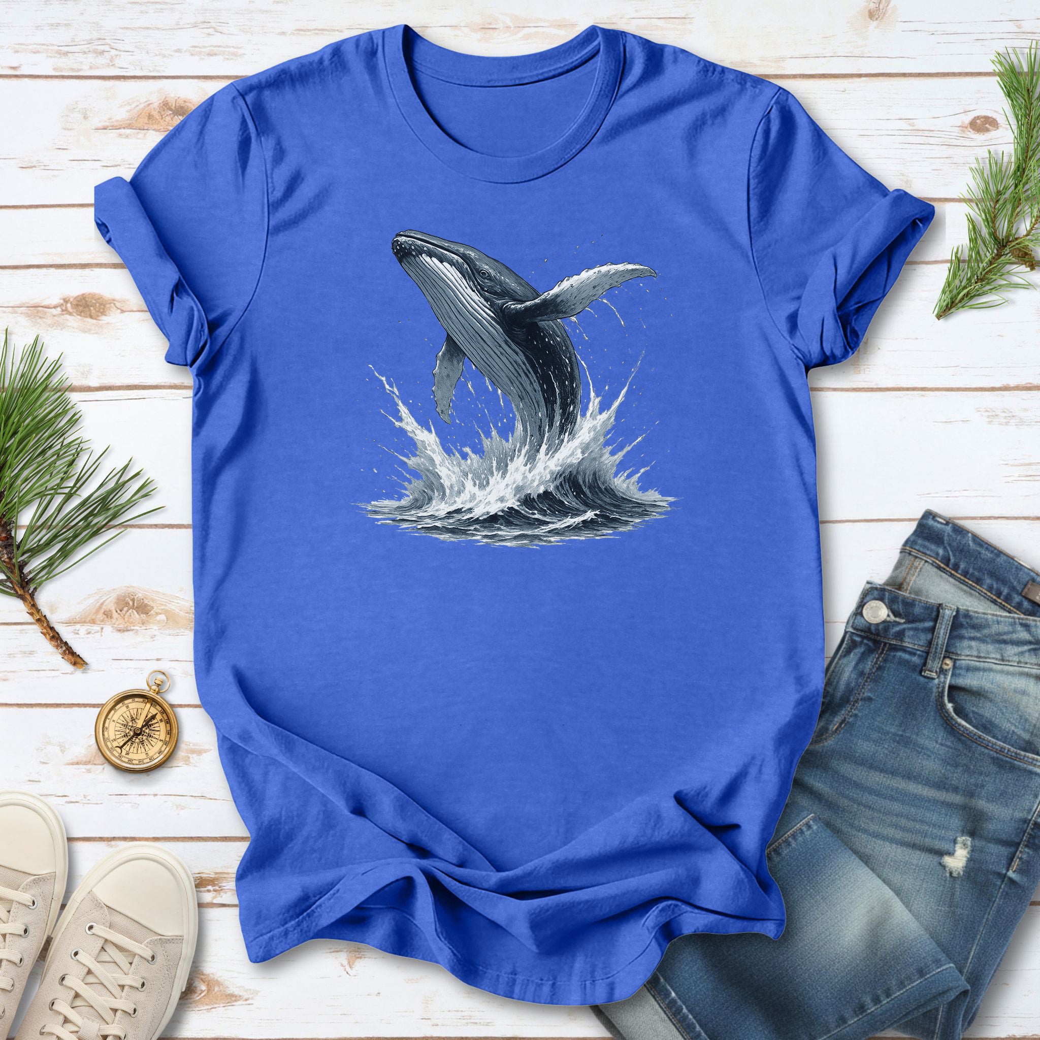 Breaching Humpback Whale T-Shirt – Ocean Wildlife Tee for Whale Watching Fans
