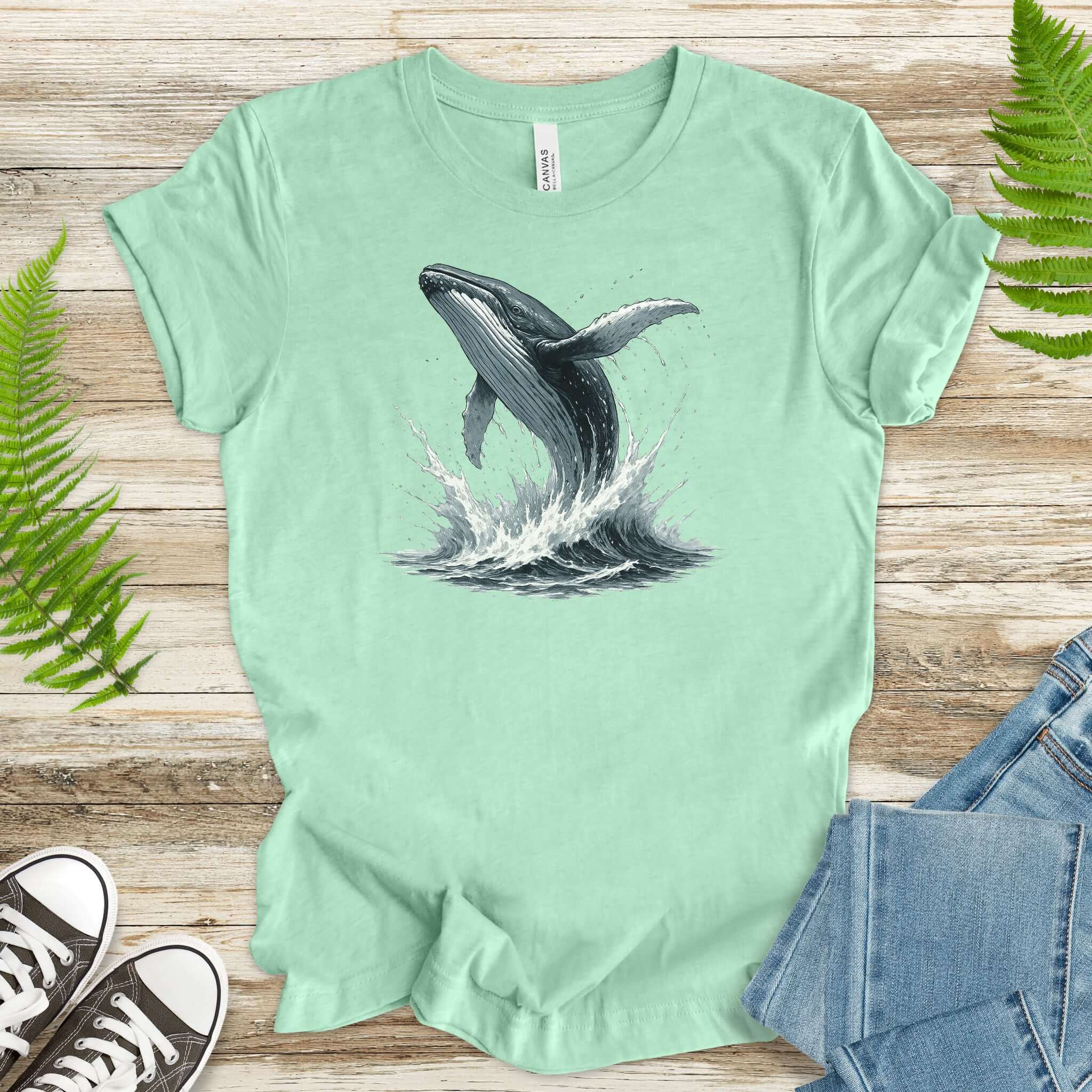 Breaching Humpback Whale T-Shirt – Ocean Wildlife Tee for Whale Watching Fans