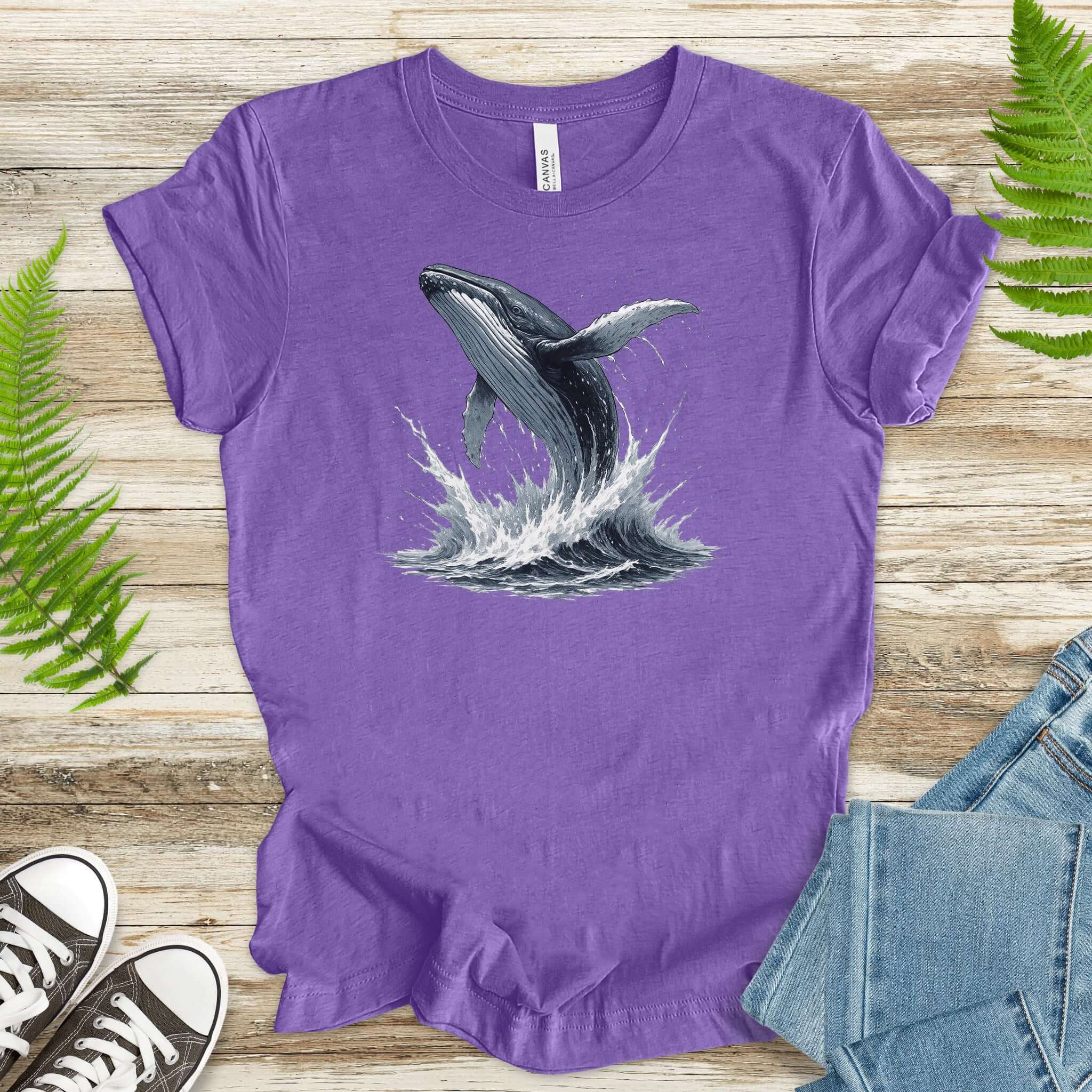 Breaching Humpback Whale T-Shirt – Ocean Wildlife Tee for Whale Watching Fans