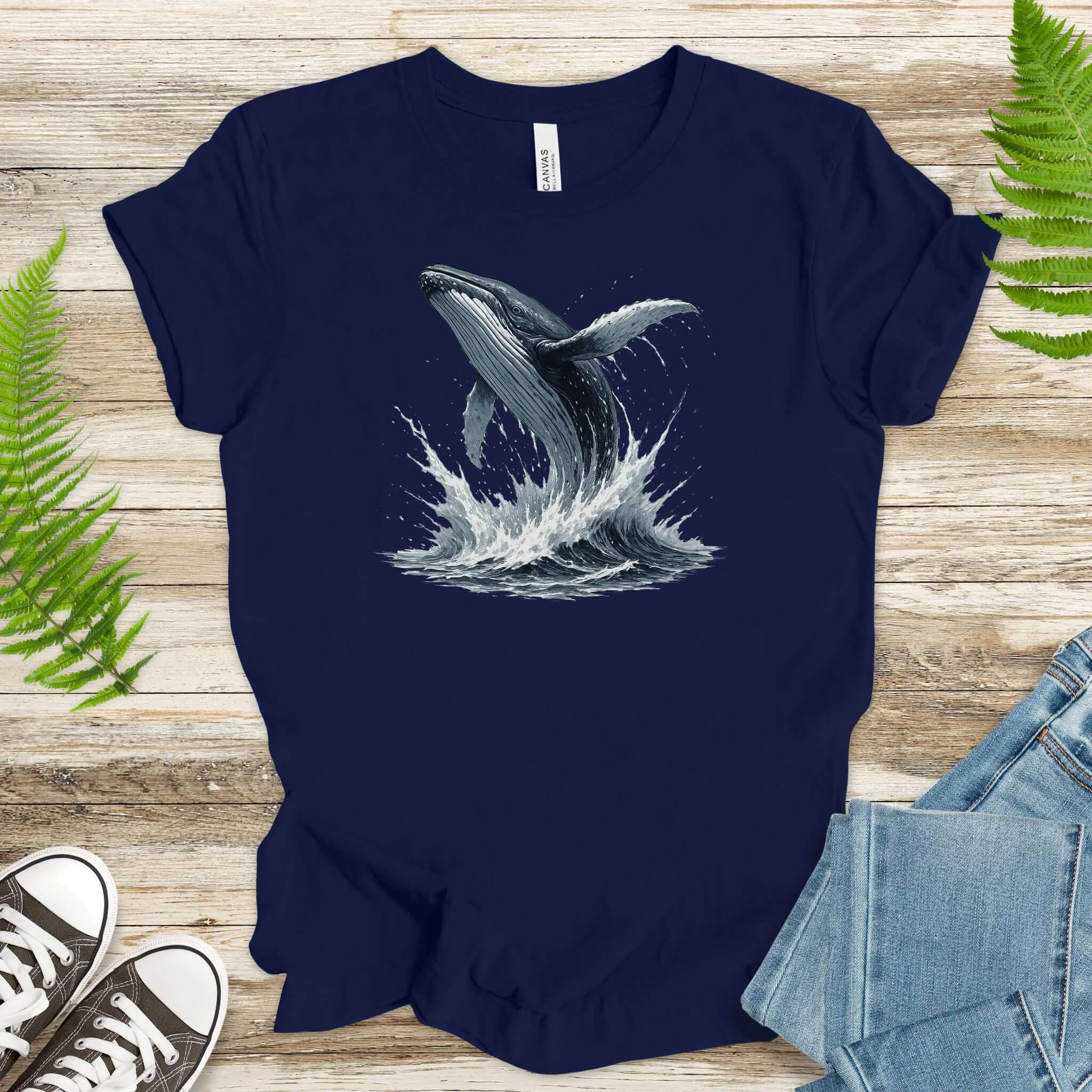 Breaching Humpback Whale T-Shirt – Ocean Wildlife Tee for Whale Watching Fans