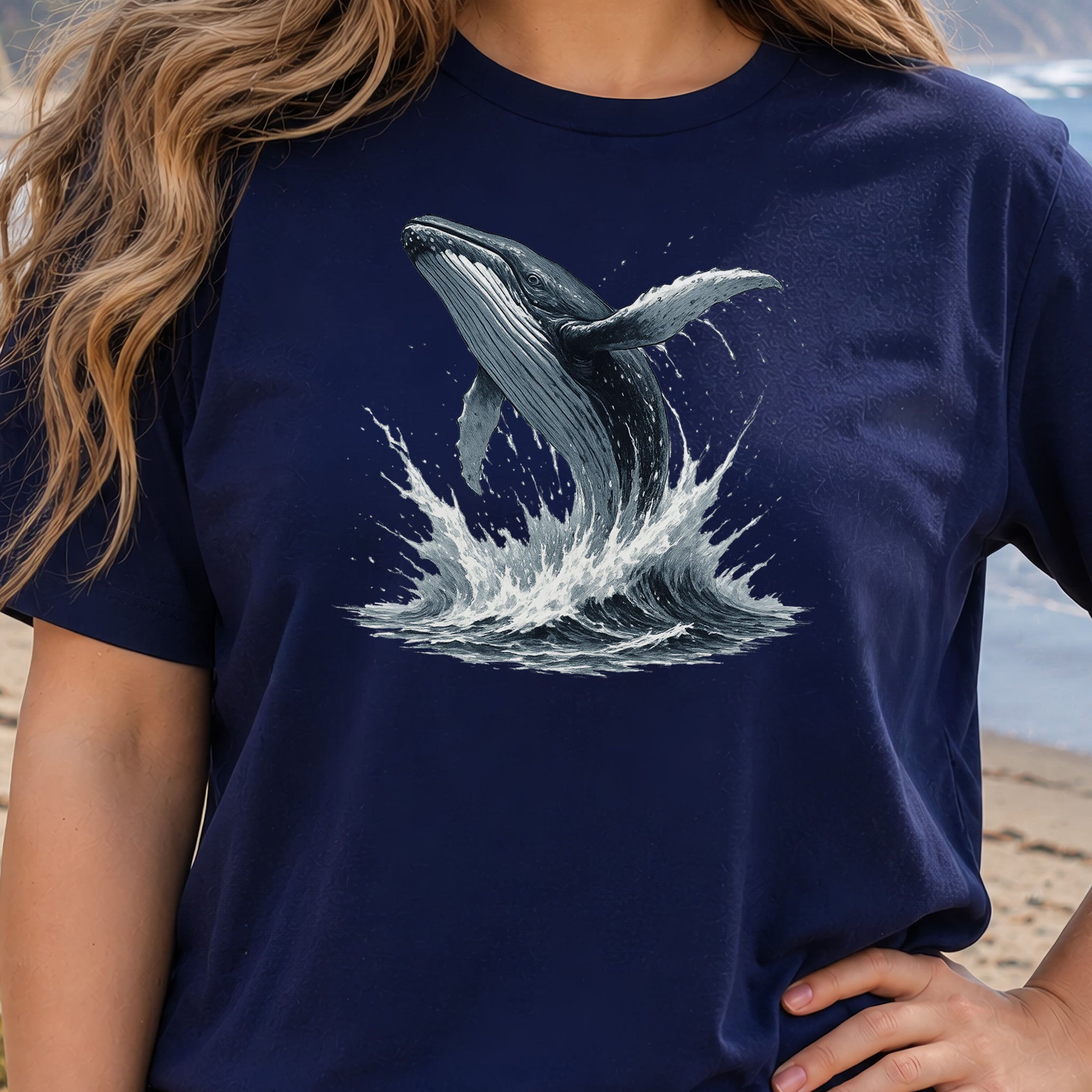 Breaching Humpback Whale T-Shirt – Ocean Wildlife Tee for Whale Watching Fans