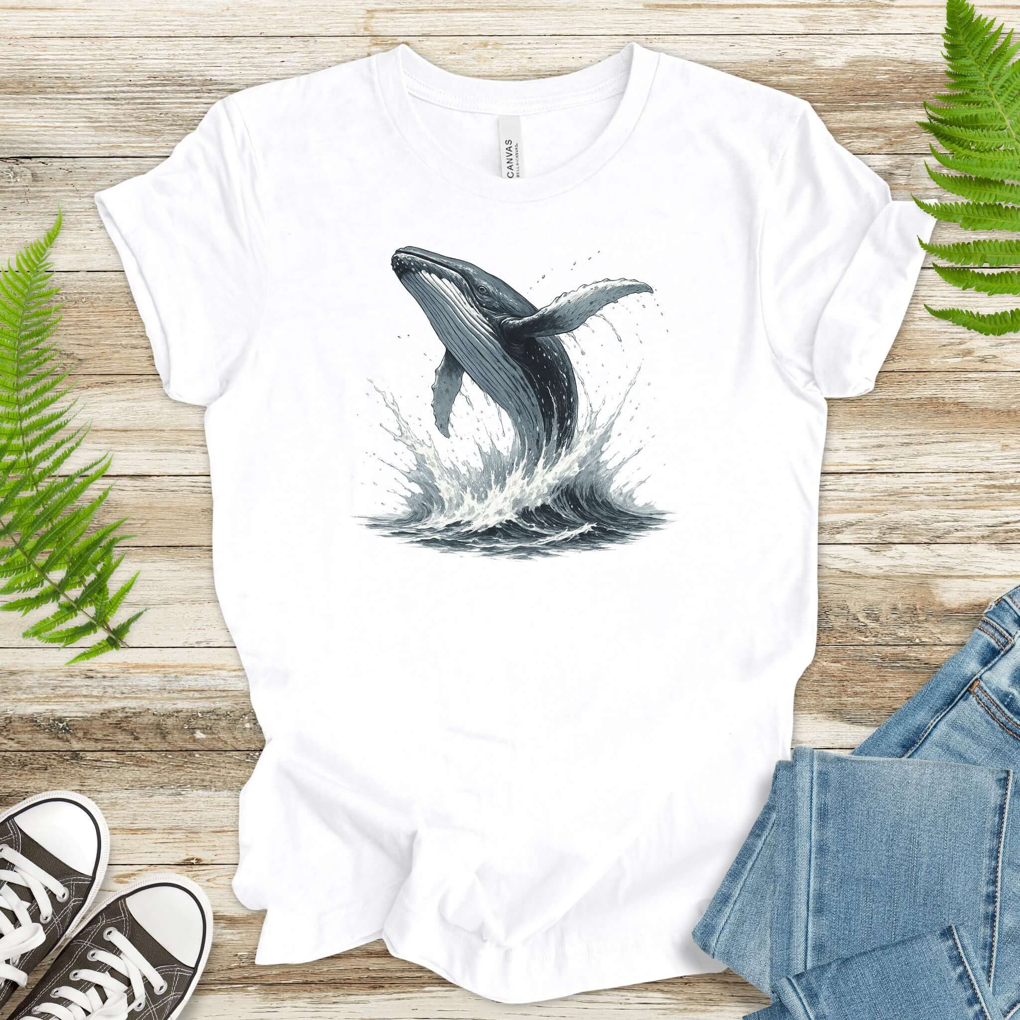 Breaching Humpback Whale T-Shirt – Ocean Wildlife Tee for Whale Watching Fans