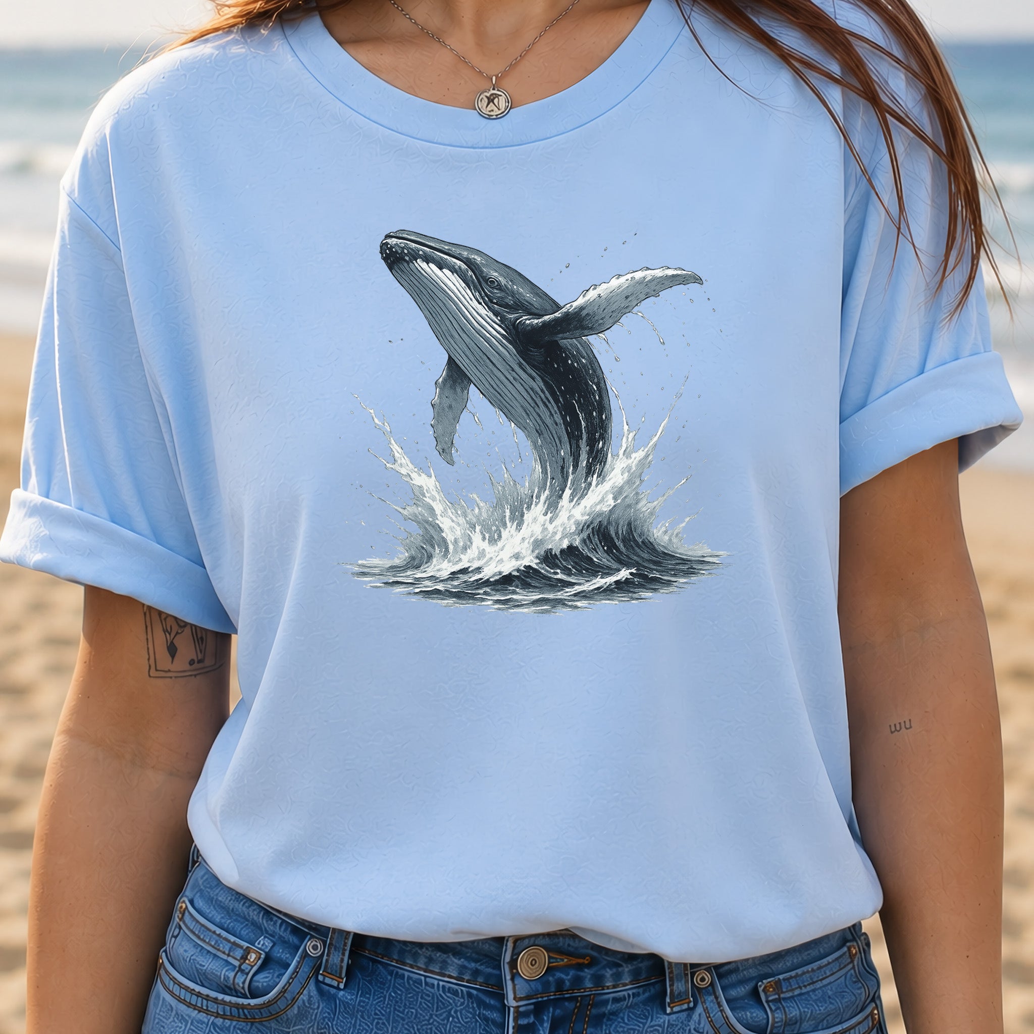 Breaching Humpback Whale T-Shirt – Ocean Wildlife Tee for Whale Watching Fans