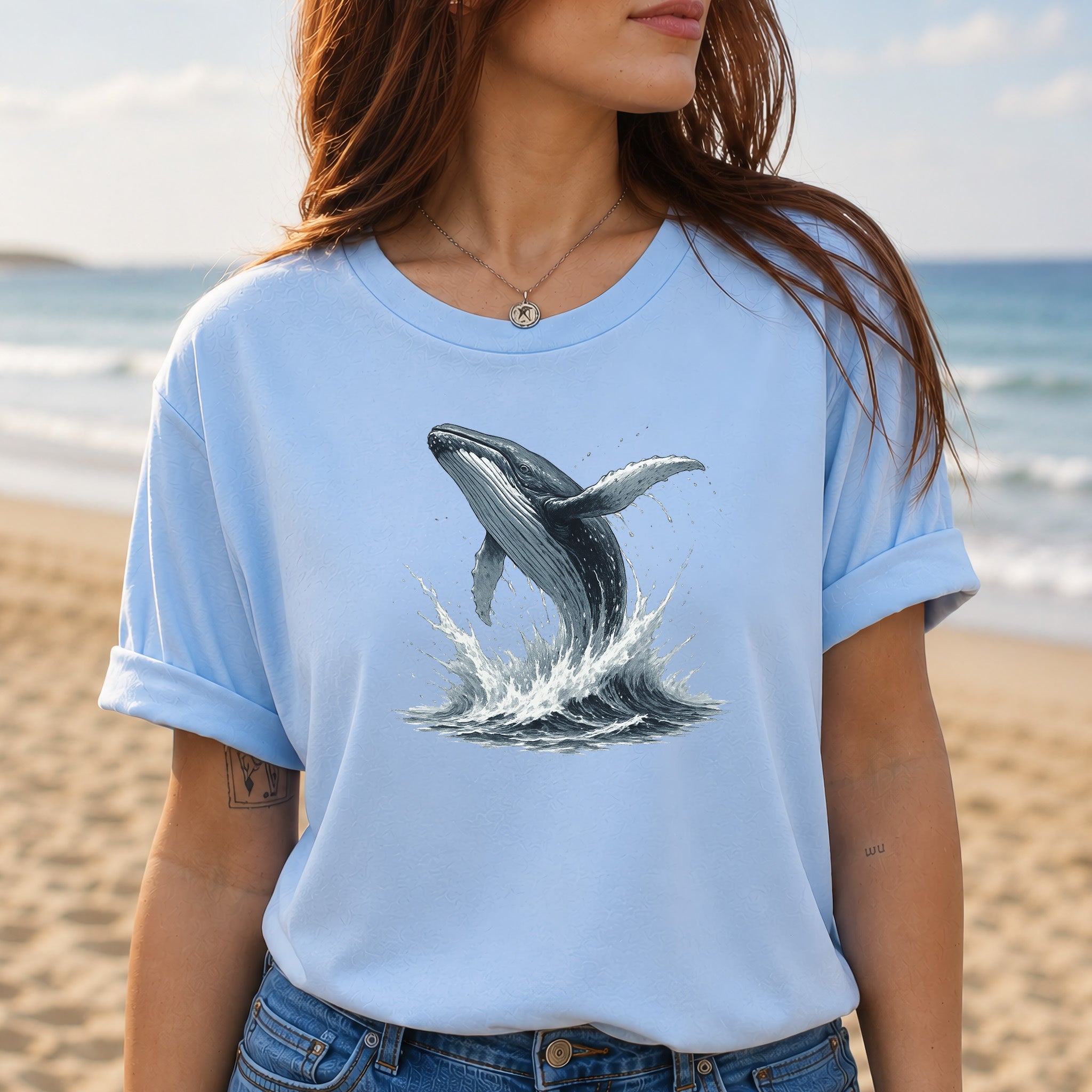 Breaching Humpback Whale T-Shirt – Ocean Wildlife Tee for Whale Watching Fans