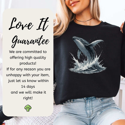 Breaching Humpback Whale Sweatshirt – Ocean Wildlife Vibes for Whale Watching Fans