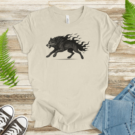 Flame Wolf T-Shirt – Vintage Fire Spirit Animal Gothic Tee