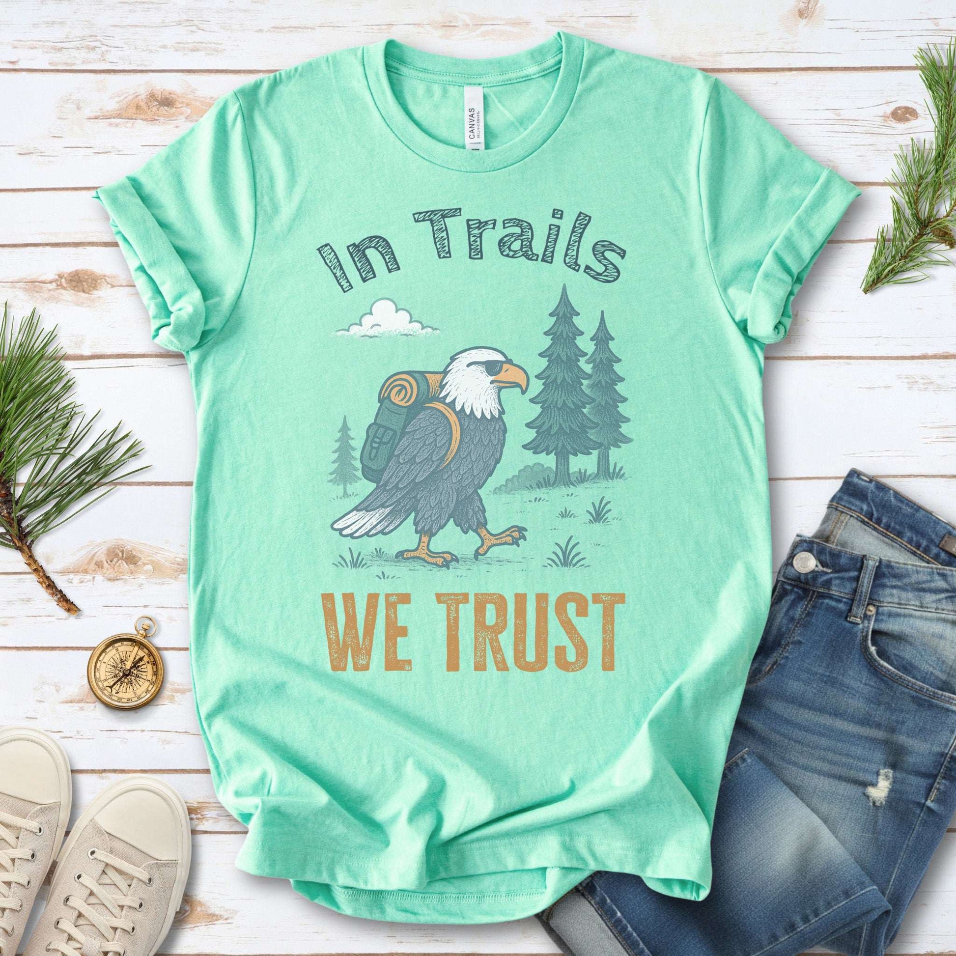 In Trails We Trust Eagle Hiking T-Shirt
