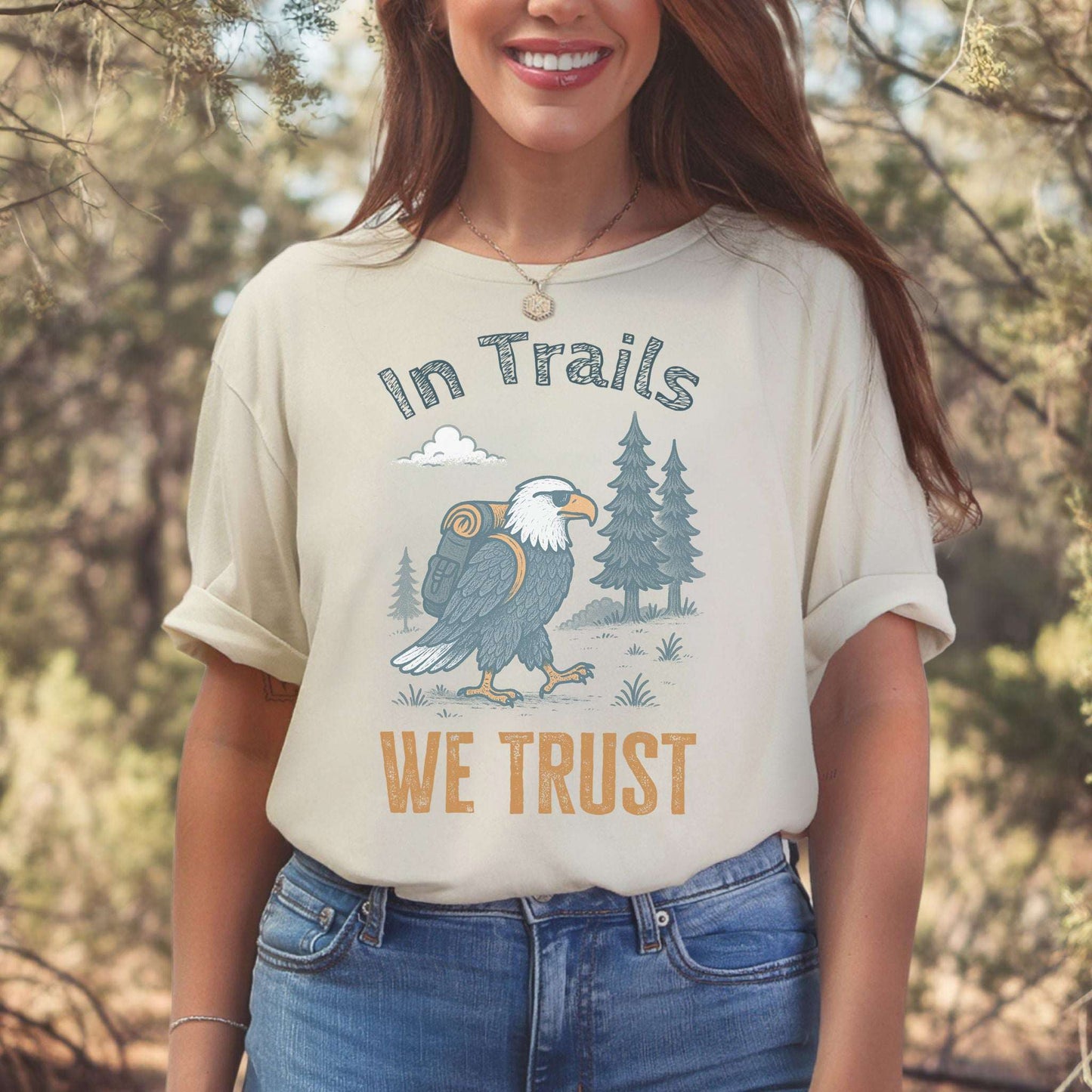 In Trails We Trust Eagle Hiking T-Shirt