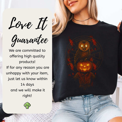Jack & The Watcher Sweatshirt – Gothic Owl & Pumpkinhead Horror Vibes