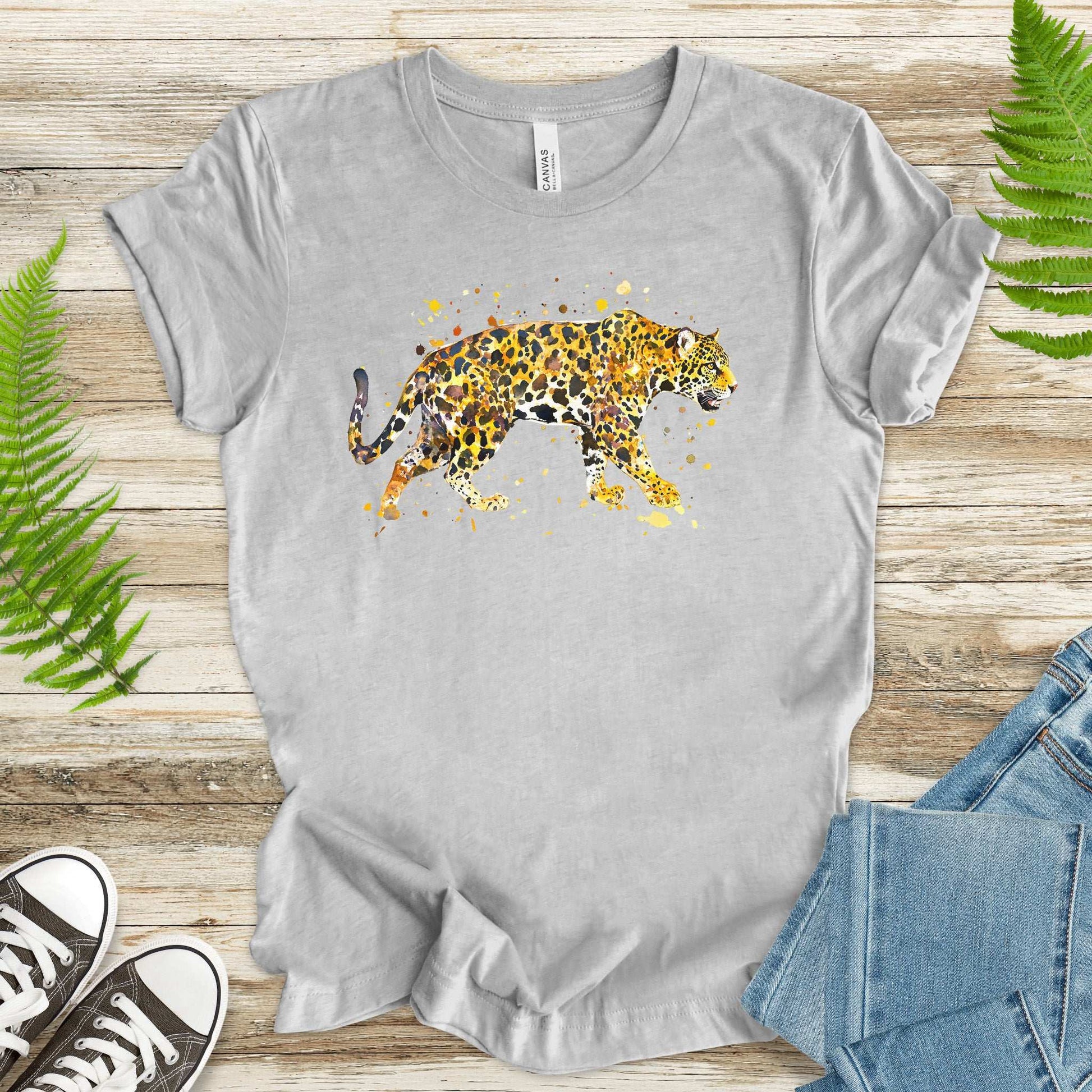 Watercolor Jaguar T-Shirt – Bold Big Cat Nature Lover Tee
