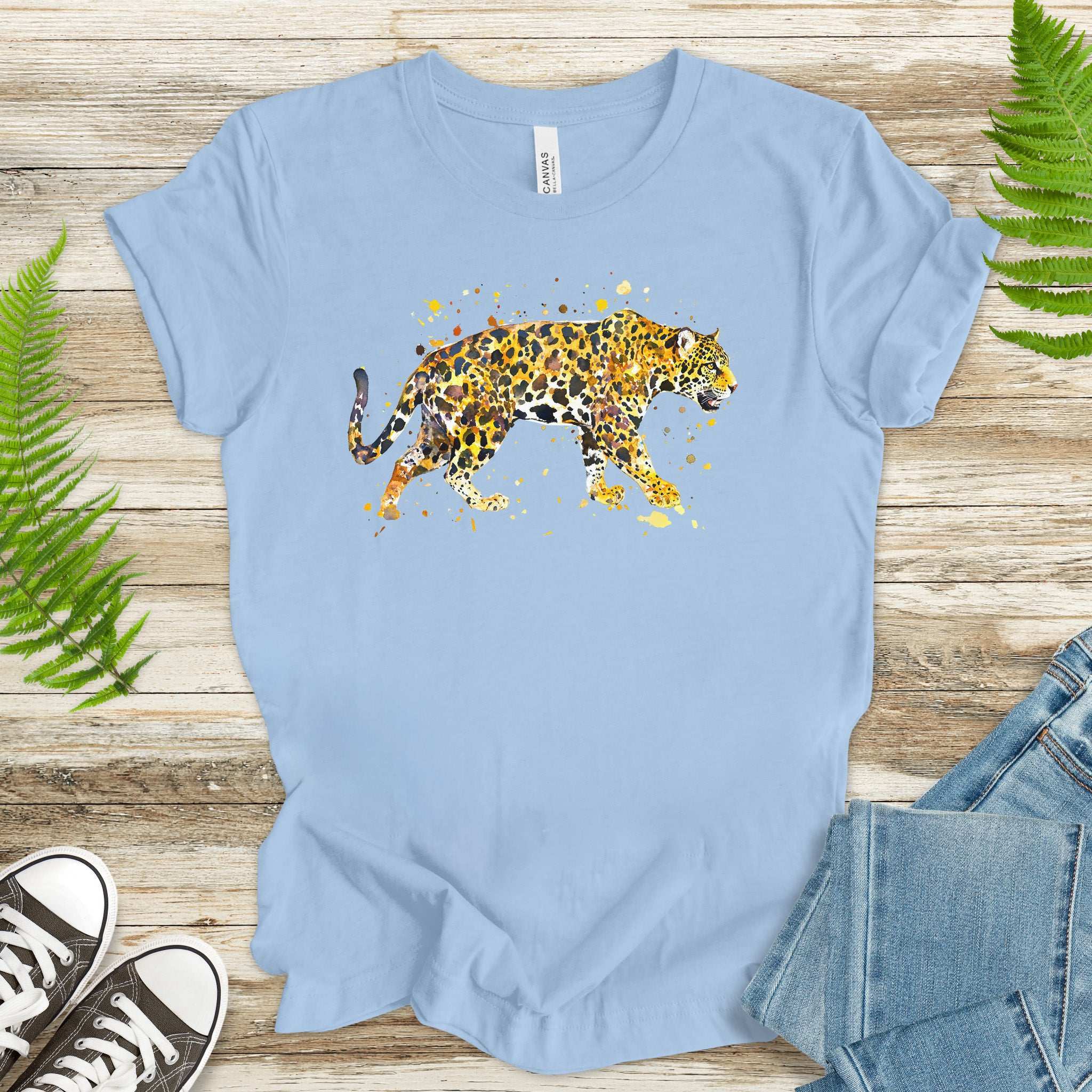 Watercolor Jaguar T-Shirt – Bold Big Cat Nature Lover Tee