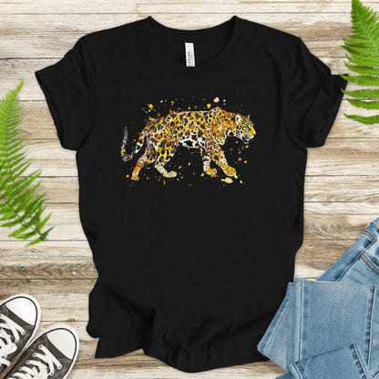 Watercolor Jaguar T-Shirt – Bold Big Cat Nature Lover Tee