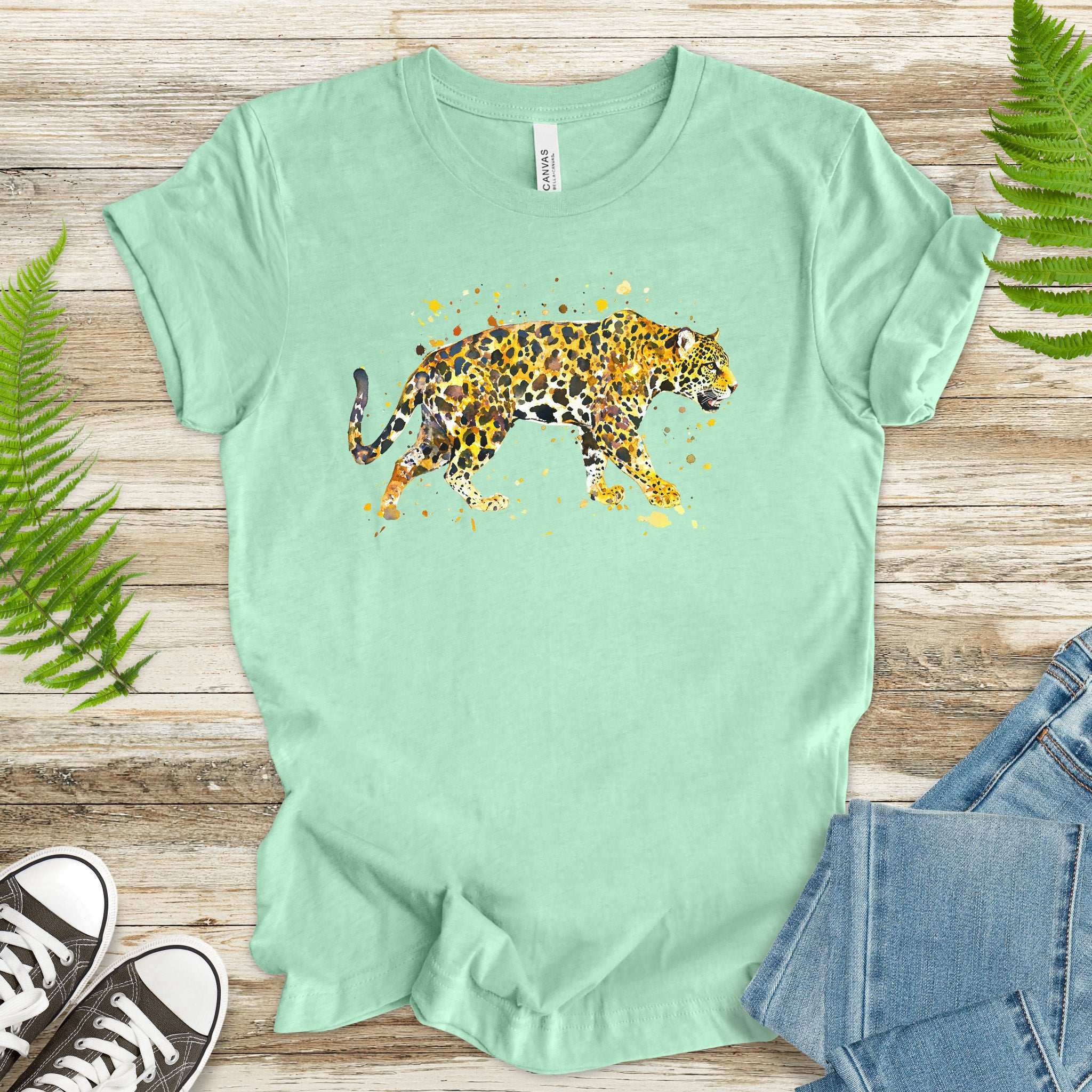 Watercolor Jaguar T-Shirt – Bold Big Cat Nature Lover Tee