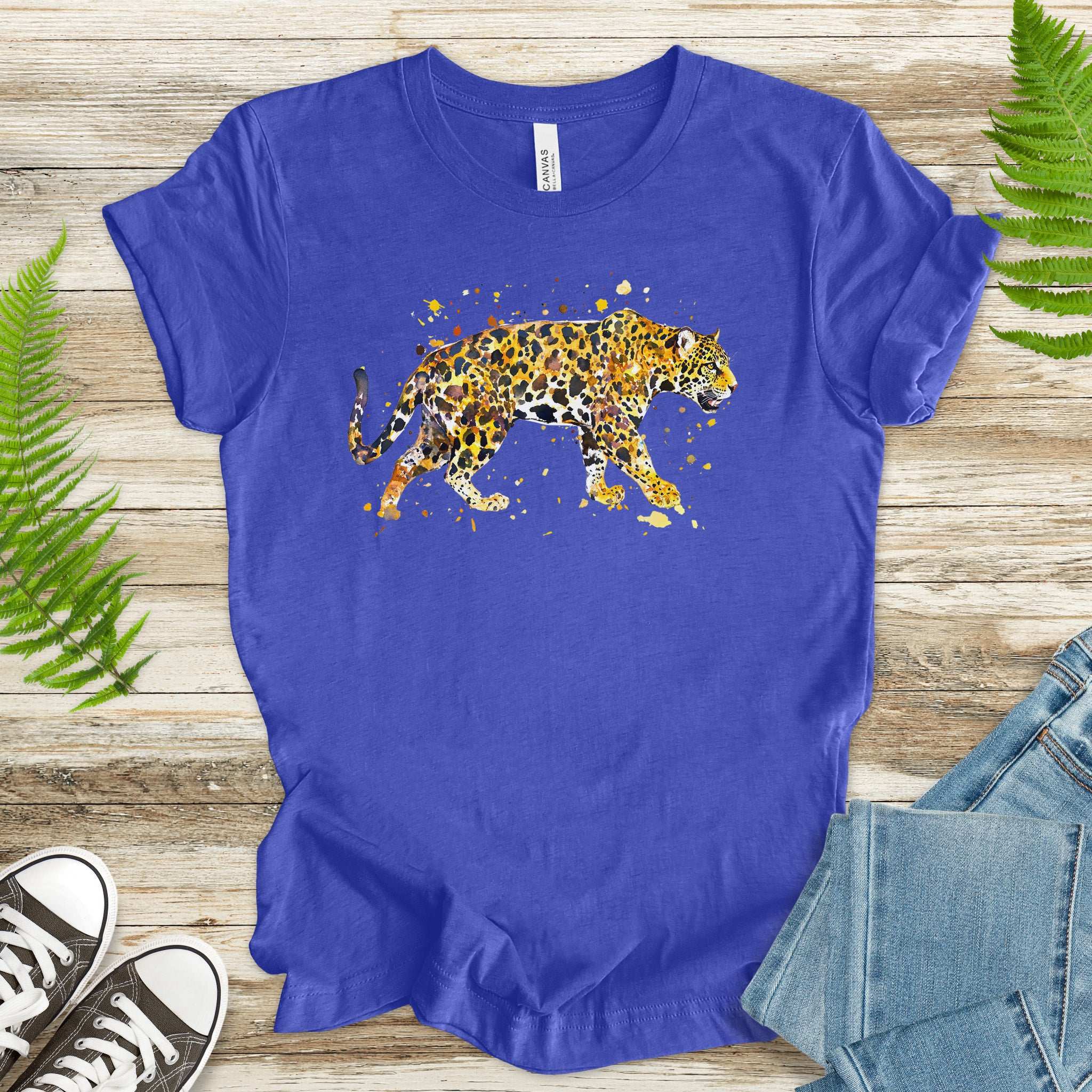 Watercolor Jaguar T-Shirt – Bold Big Cat Nature Lover Tee