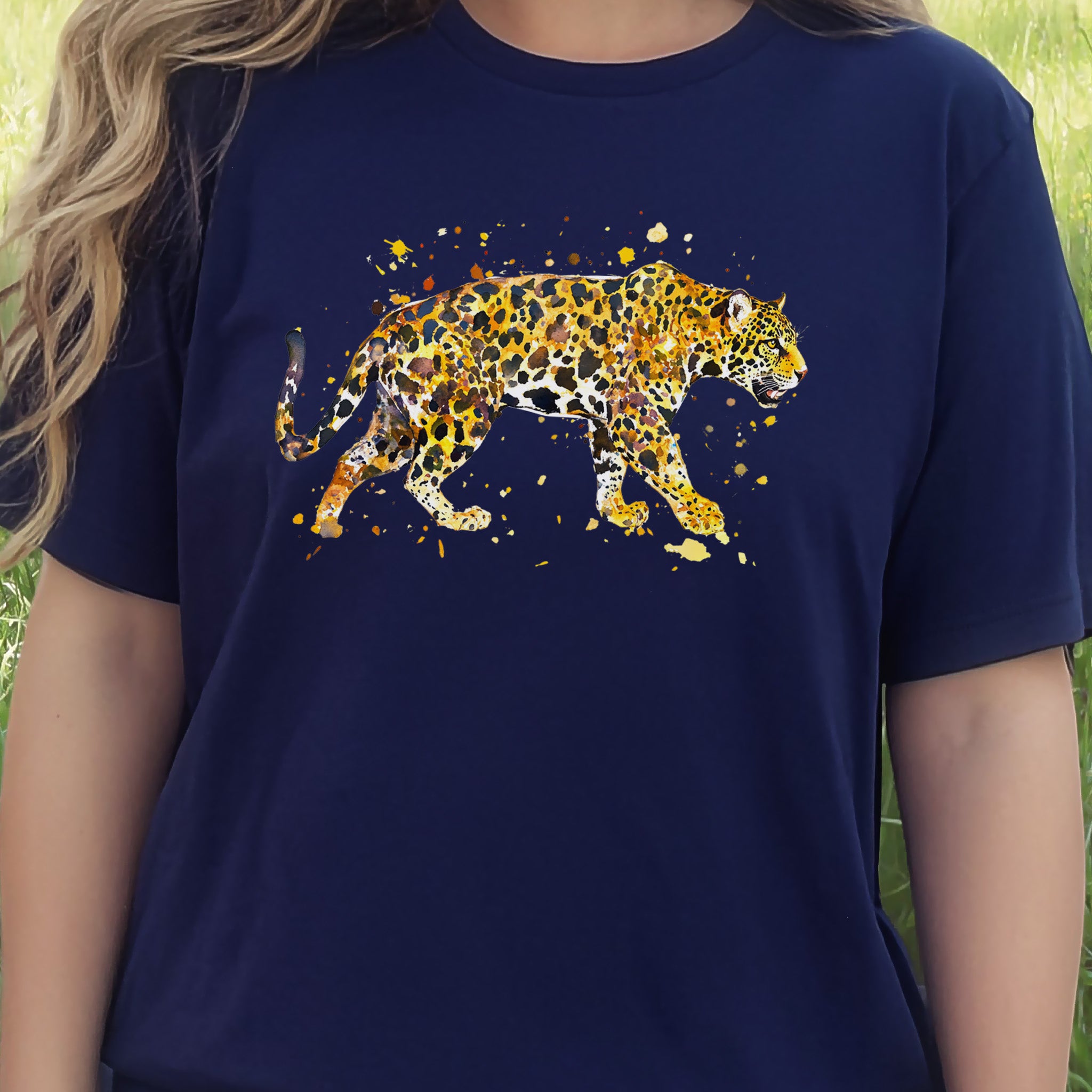 Watercolor Jaguar T-Shirt – Bold Big Cat Nature Lover Tee
