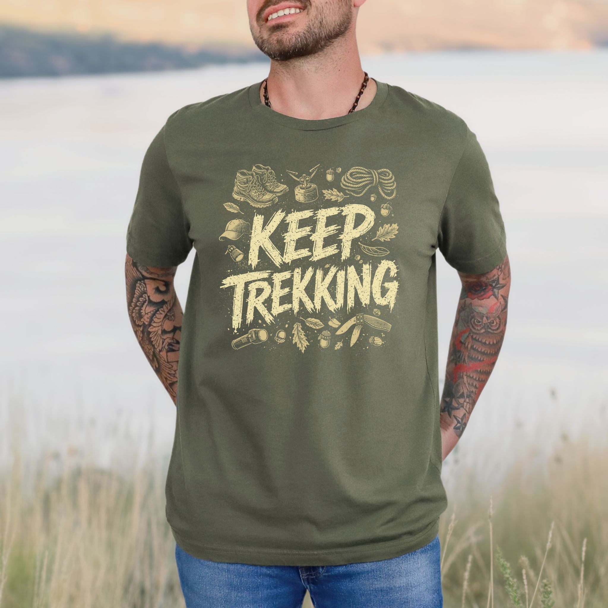 Keep Trekking Vintage Hiking Gear Adventure T-Shirt