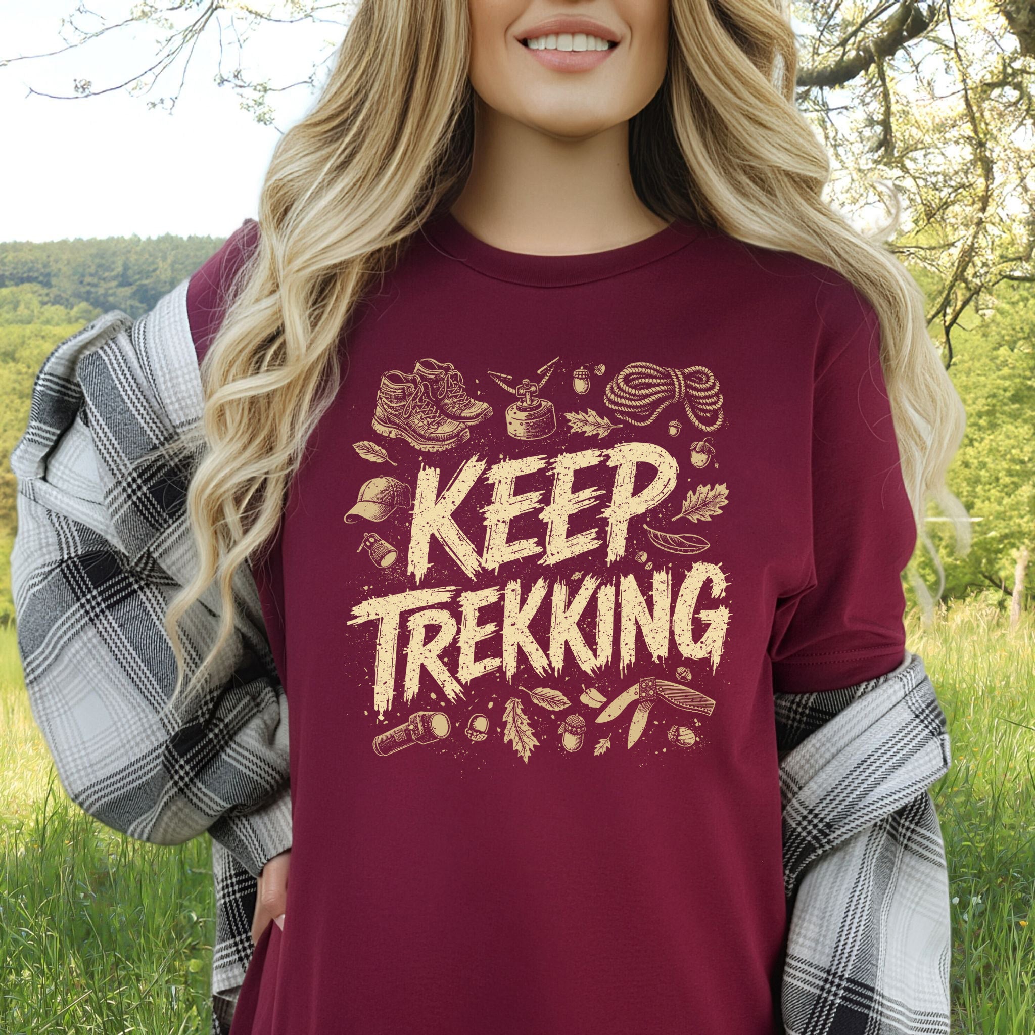 Keep Trekking Vintage Hiking Gear Adventure T-Shirt