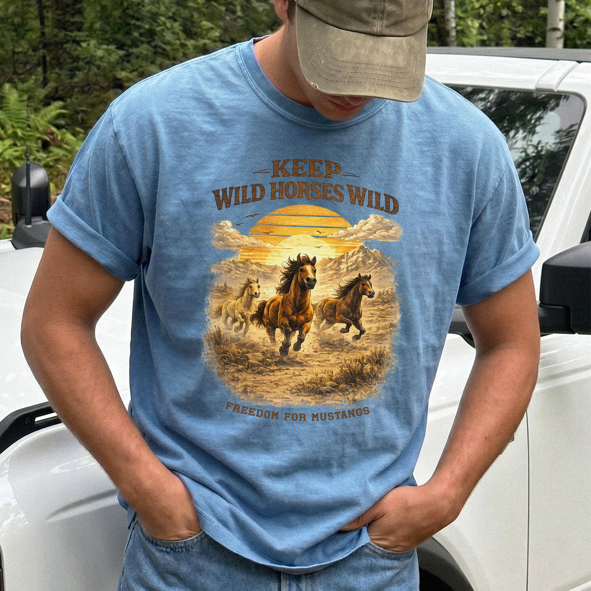 Keep Wild Horses Wild Comfort Colors Shirt – Mustangs Western Tee