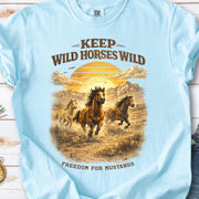 Keep Wild Horses Wild Comfort Colors Shirt – Mustangs Western Tee