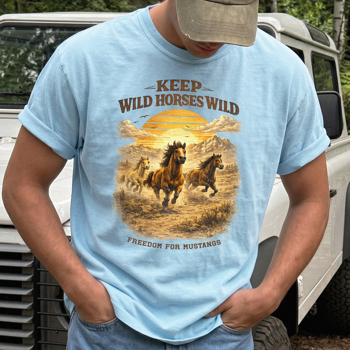 Keep Wild Horses Wild Comfort Colors Shirt – Mustangs Western Tee
