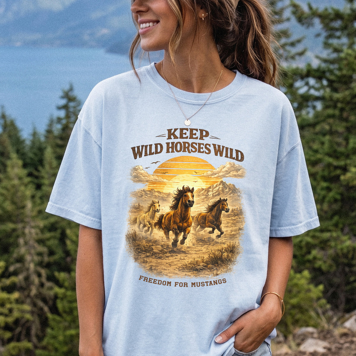 Keep Wild Horses Wild Comfort Colors Shirt – Mustangs Western Tee