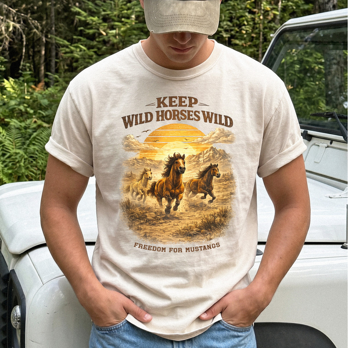 Keep Wild Horses Wild Comfort Colors Shirt – Mustangs Western Tee