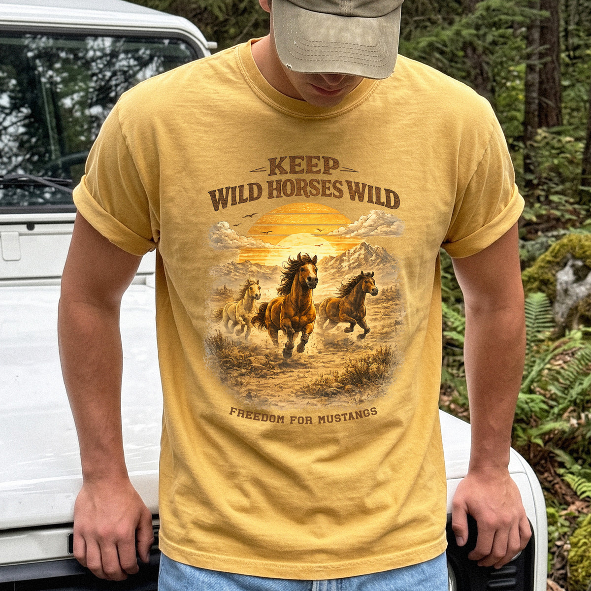 Keep Wild Horses Wild Comfort Colors Shirt – Mustangs Western Tee