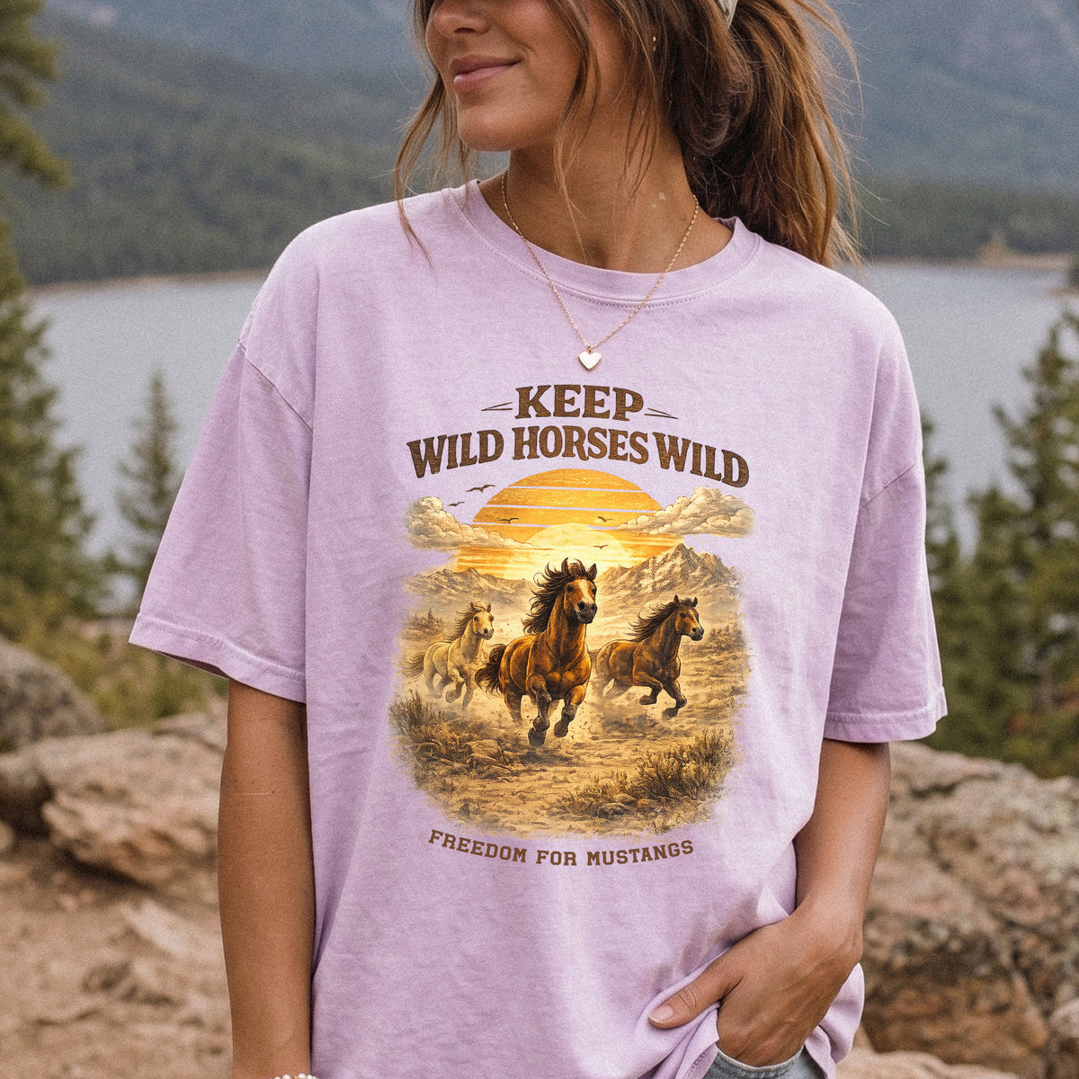 Keep Wild Horses Wild Comfort Colors Shirt – Mustangs Western Tee