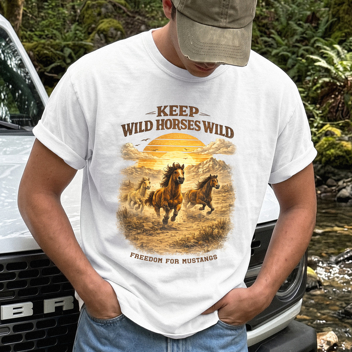 Keep Wild Horses Wild Comfort Colors Shirt – Mustangs Western Tee