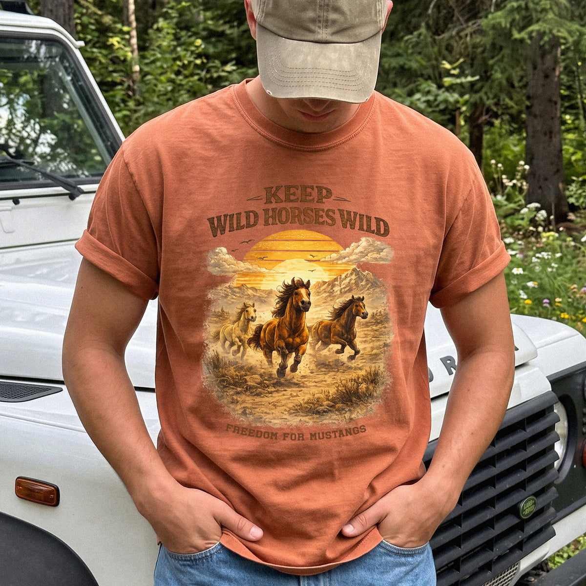 Keep Wild Horses Wild Comfort Colors Shirt – Mustangs Western Tee