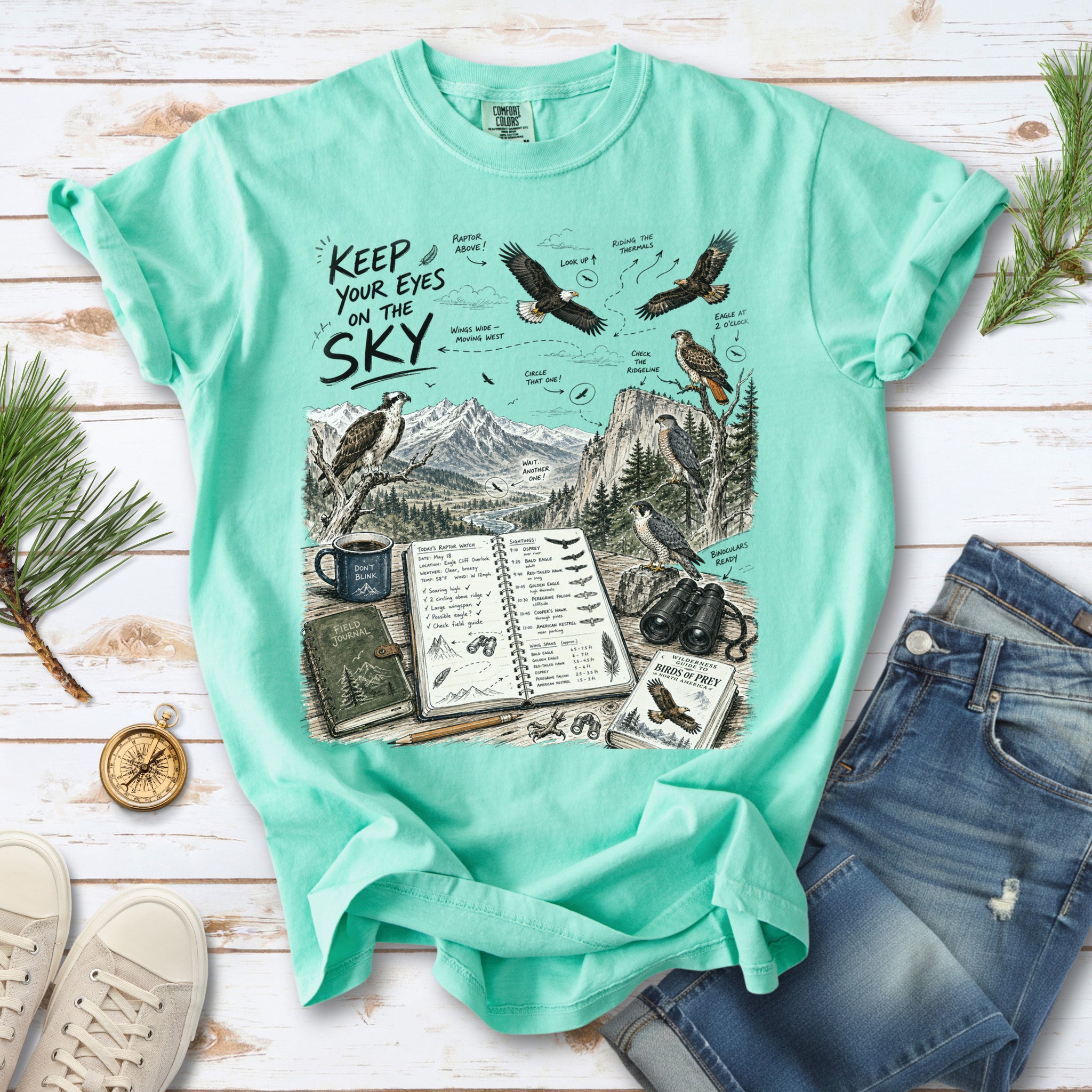 Keep Your Eyes on the Sky Comfort Colors Shirt – Birds of Prey Tee