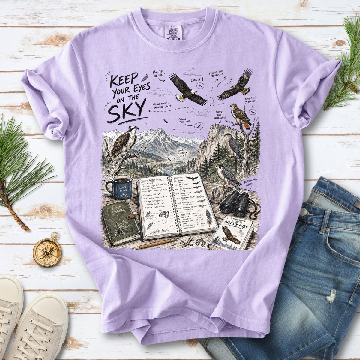Keep Your Eyes on the Sky Comfort Colors Shirt – Birds of Prey Tee