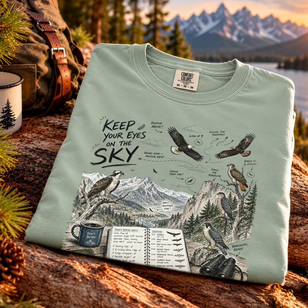 Keep Your Eyes on the Sky Comfort Colors Shirt – Birds of Prey Tee
