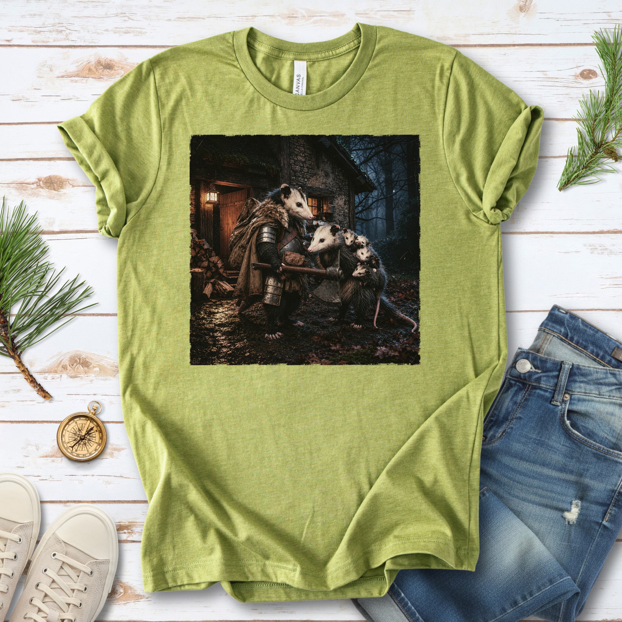 Keeper of Kin Opossum Family Fantasy Woodland Adventure T-Shirt