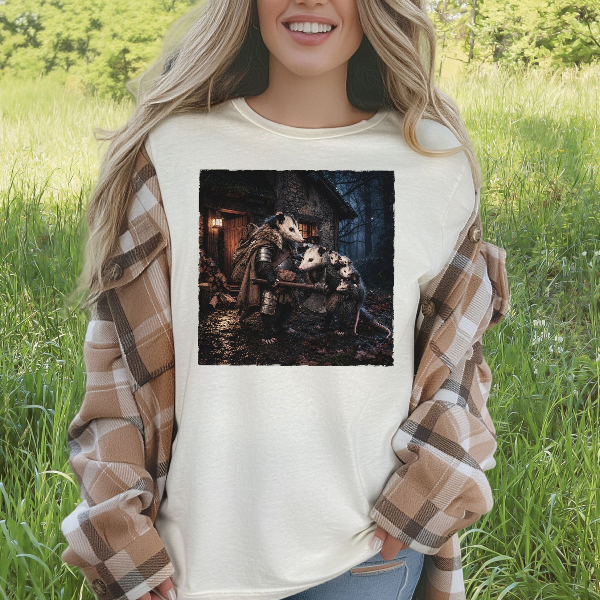 Keeper of Kin Opossum Family Fantasy Woodland Adventure T-Shirt