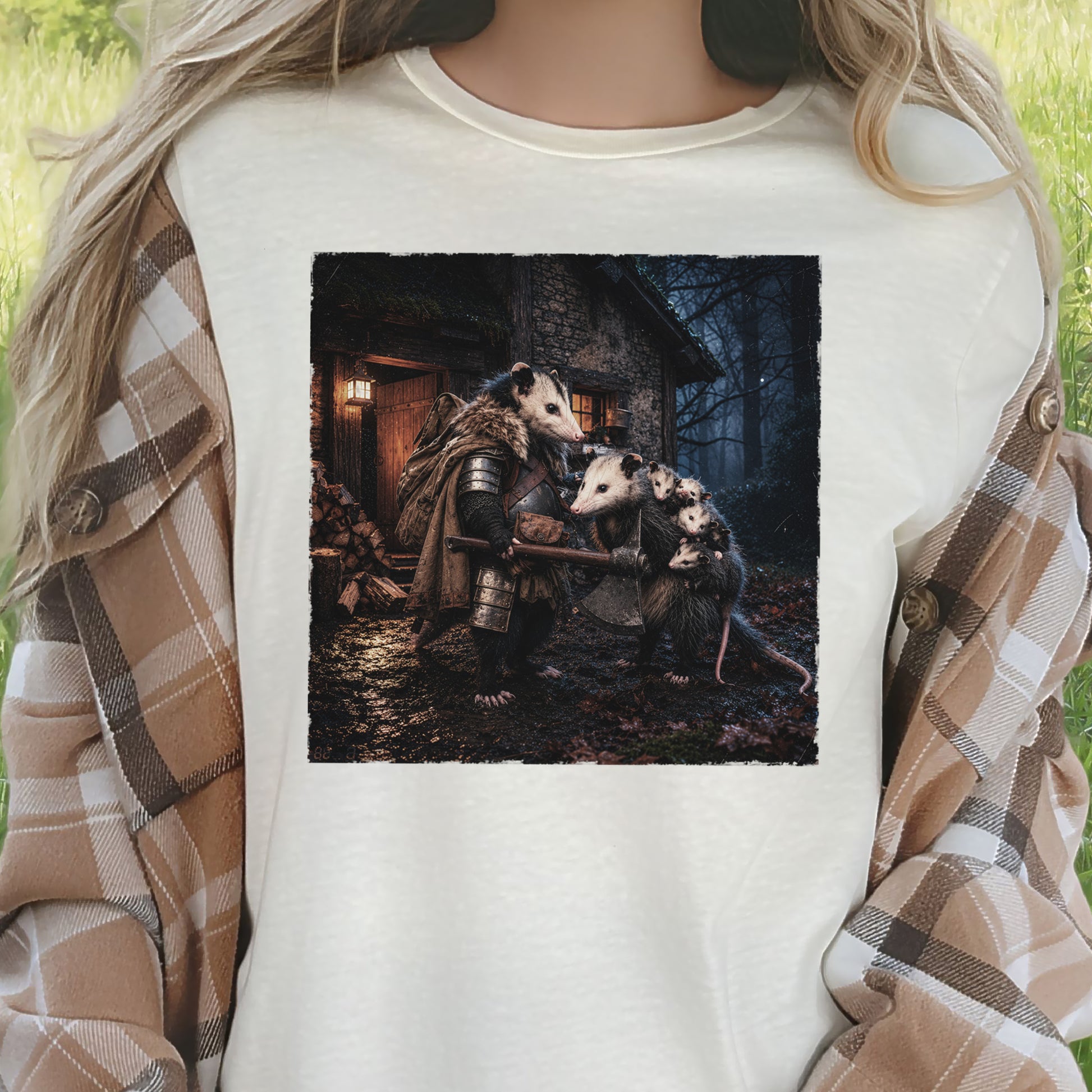 Keeper of Kin Opossum Family Fantasy Woodland Adventure T-Shirt