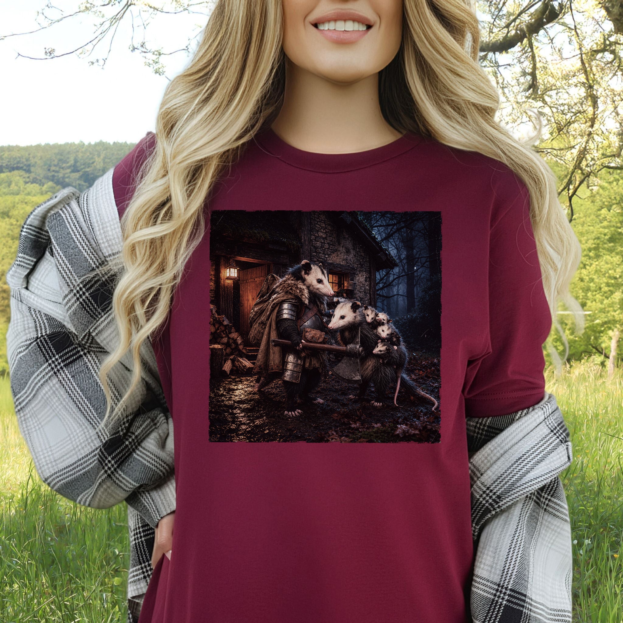 Keeper of Kin Opossum Family Fantasy Woodland Adventure T-Shirt