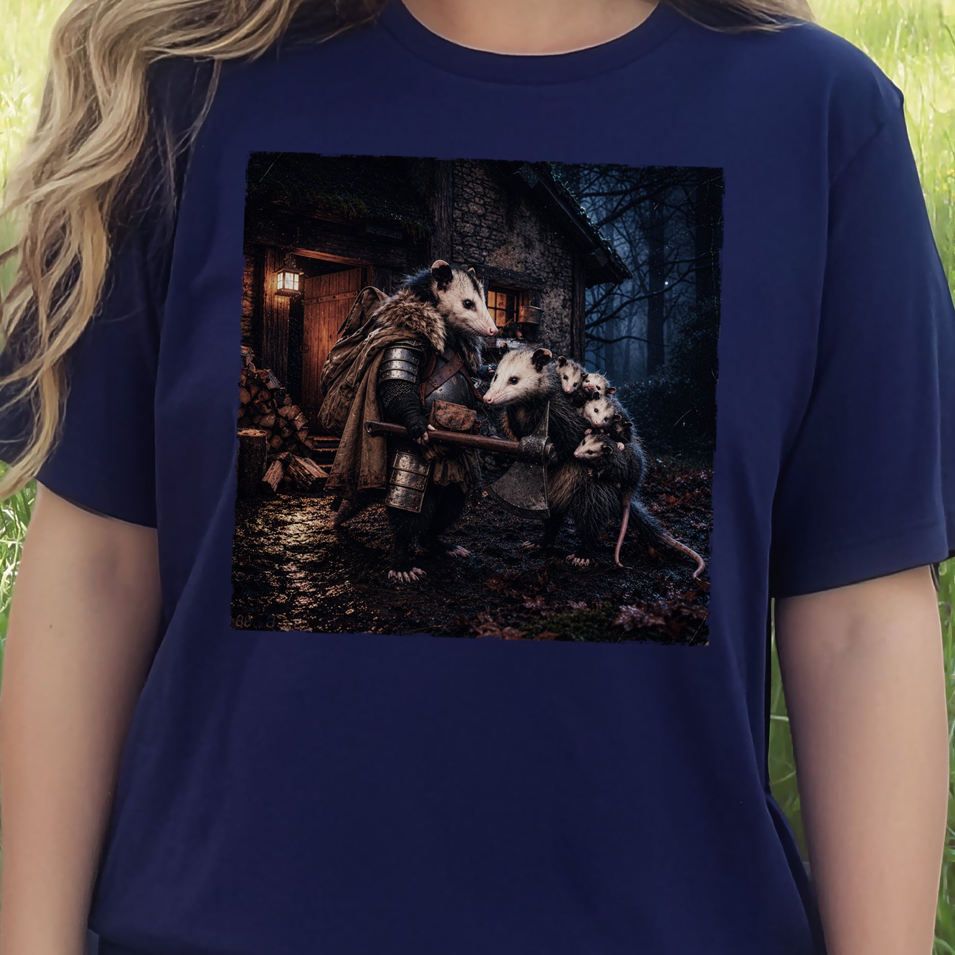 Keeper of Kin Opossum Family Fantasy Woodland Adventure T-Shirt