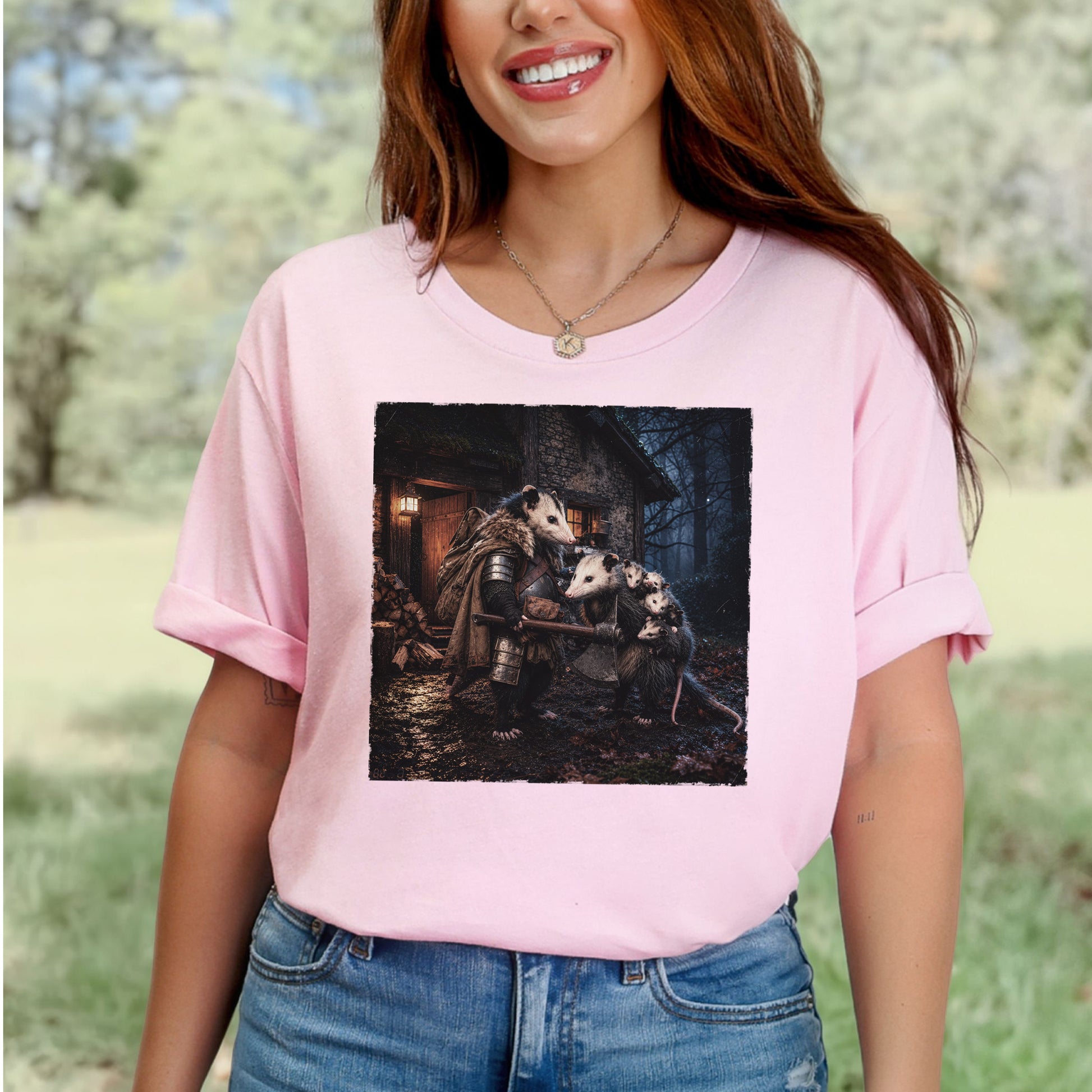 Keeper of Kin Opossum Family Fantasy Woodland Adventure T-Shirt