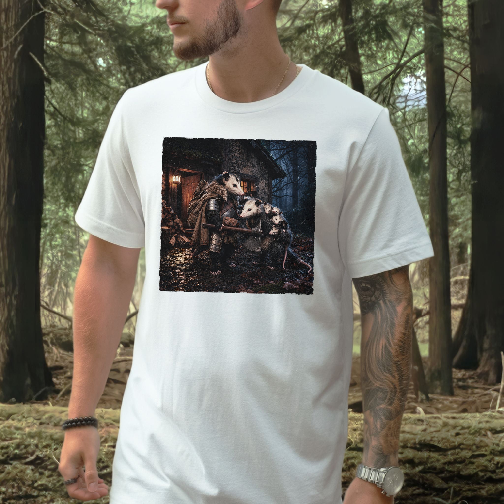 Keeper of Kin Opossum Family Fantasy Woodland Adventure T-Shirt