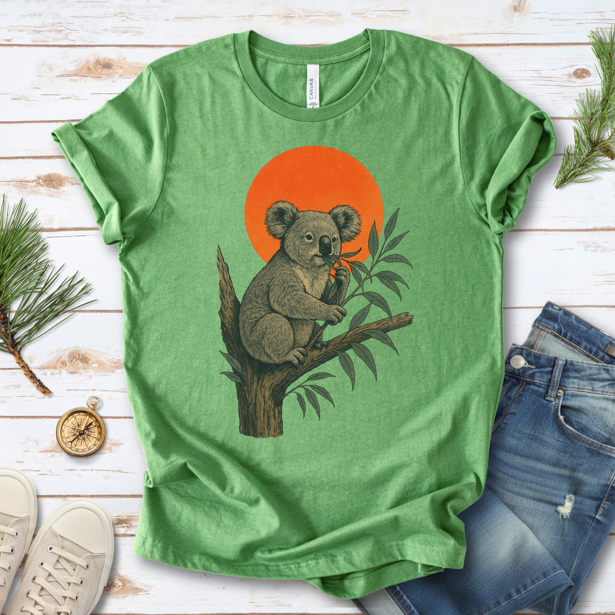 Vintage Koala Tree T-Shirt – Japanese Style Eucalyptus Nature Tee