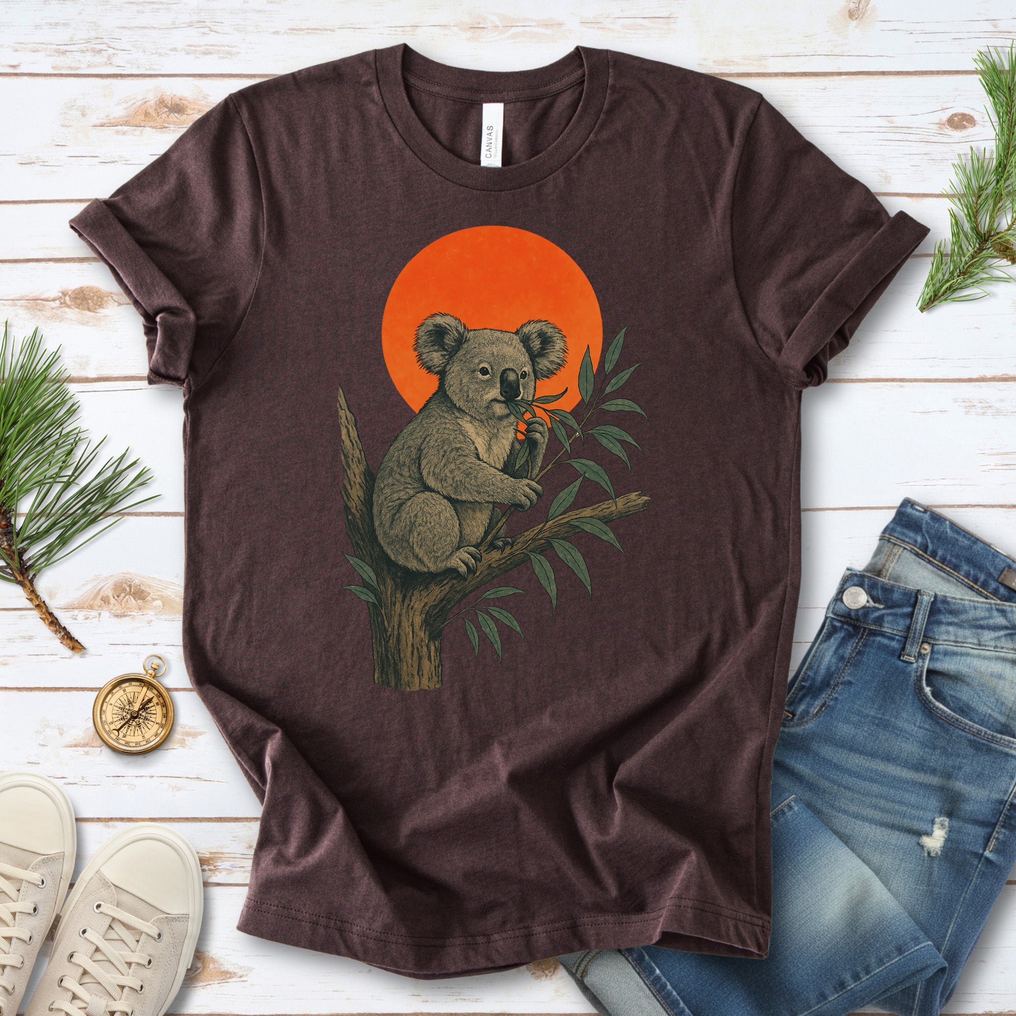 Vintage Koala Tree T-Shirt – Japanese Style Eucalyptus Nature Tee