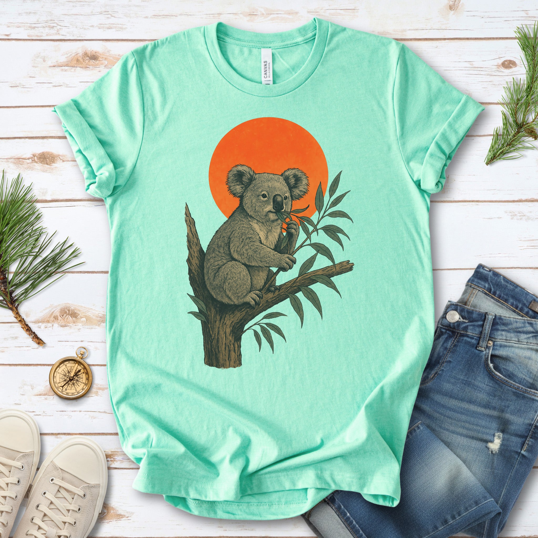 Vintage Koala Tree T-Shirt – Japanese Style Eucalyptus Nature Tee